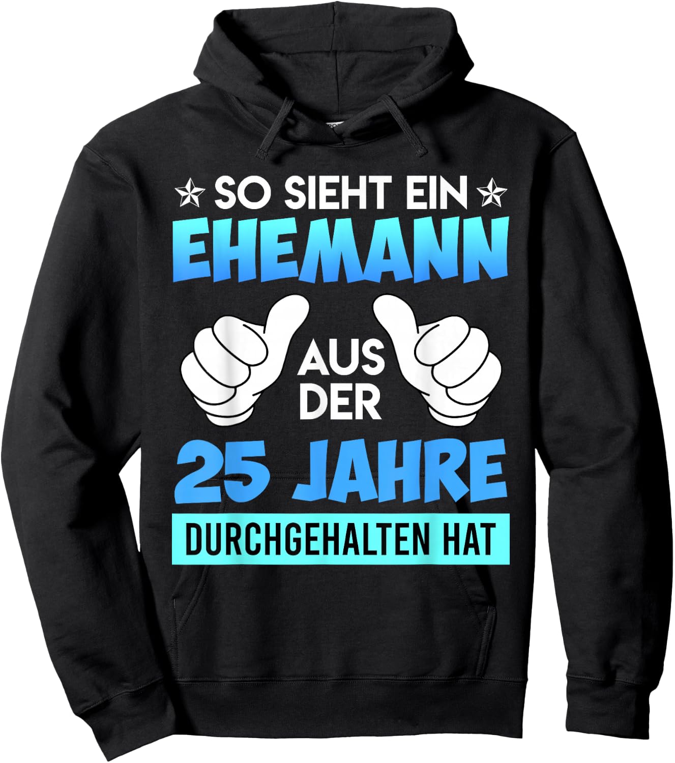 Husband Silver Anniversary 25th Wedding Anniversary , black Hoodie - Hoodie | Black