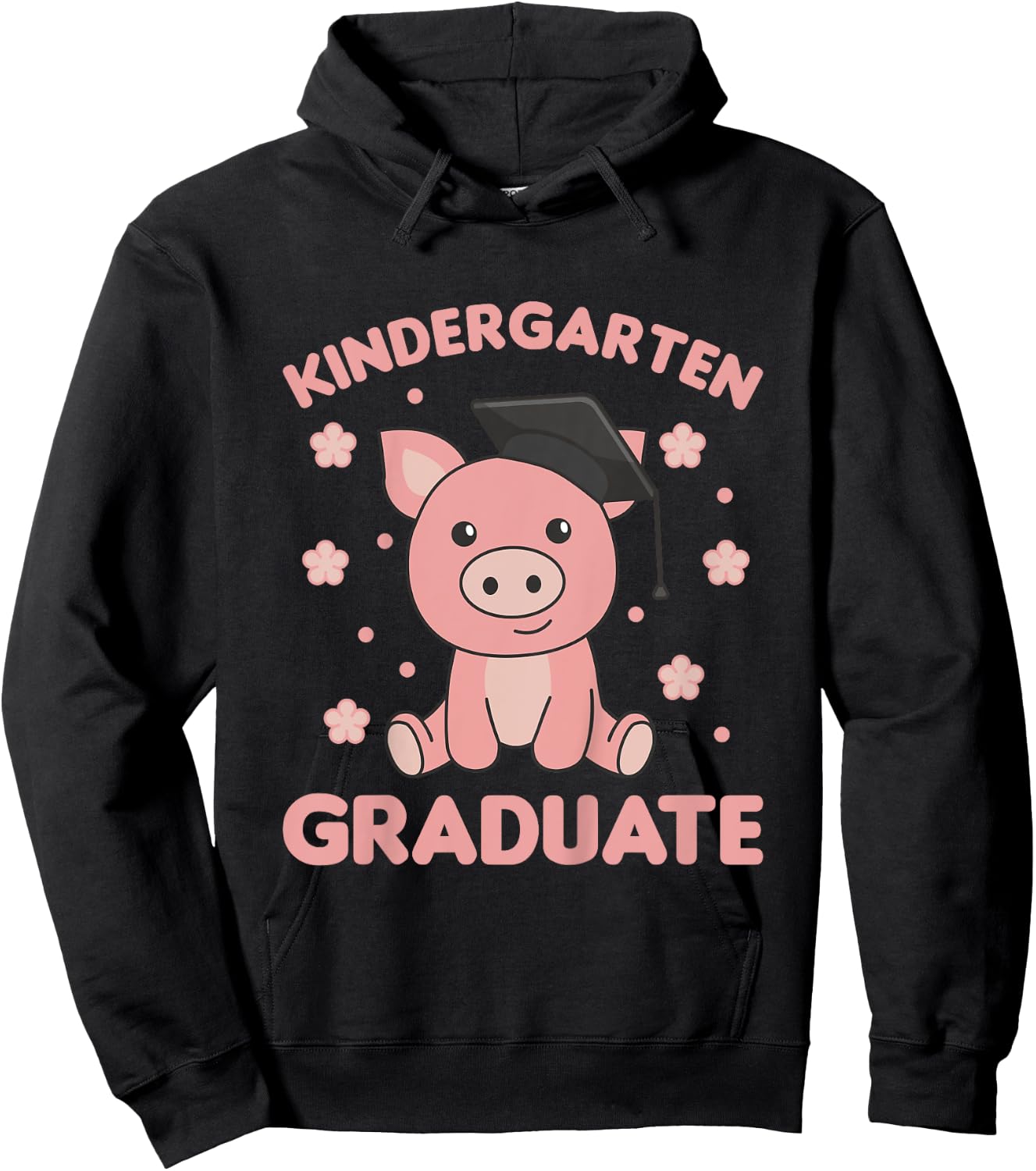 Kids Kids Kindergarten Graduate Pig Graduation Hoodie - Hoodie | Black