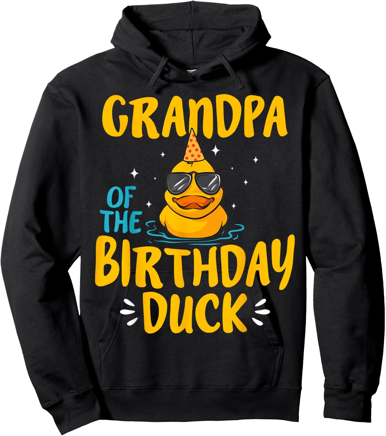 Rubber Duck Grandpa Of The Birthday Duck Rubber Duckies Hoodie - Hoodie | Black