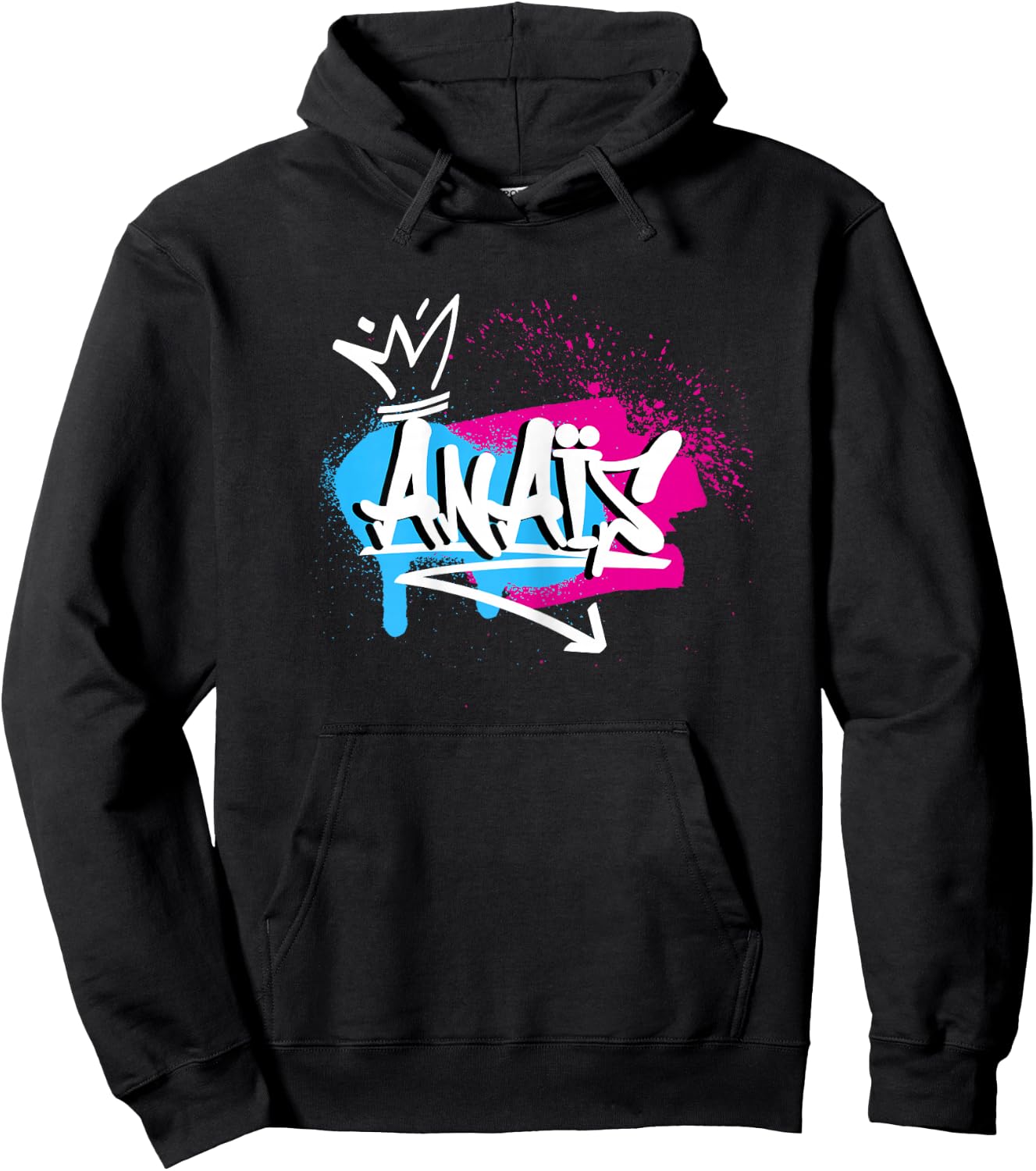 Woman Girls Funny Gift Humour Name for Anaïs , Black Hoodie - Hoodie | Black
