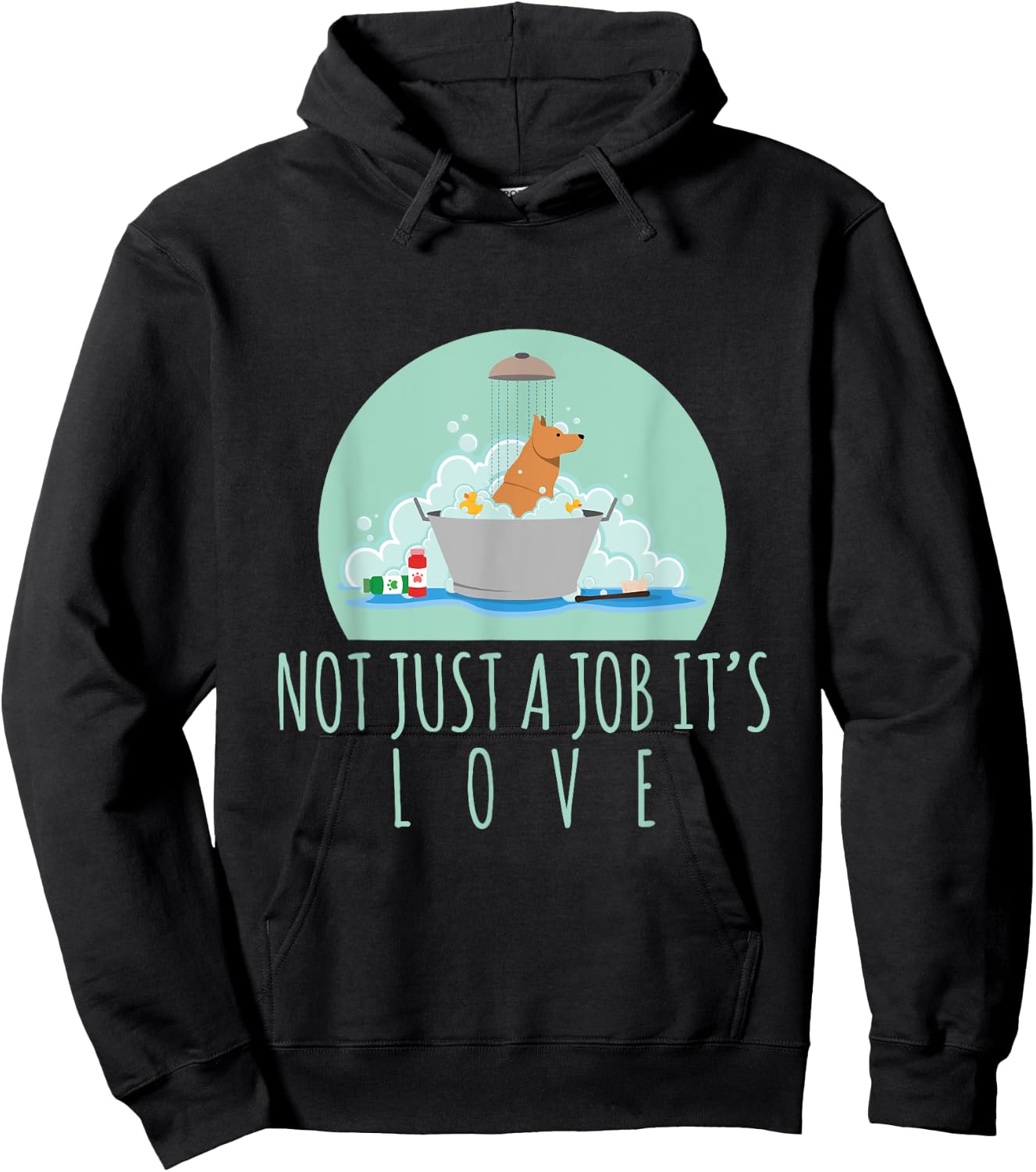 Not Just A Job It's Love Dog Groomer Funny Dog Grooming Women Hoodie - Hoodie | Black