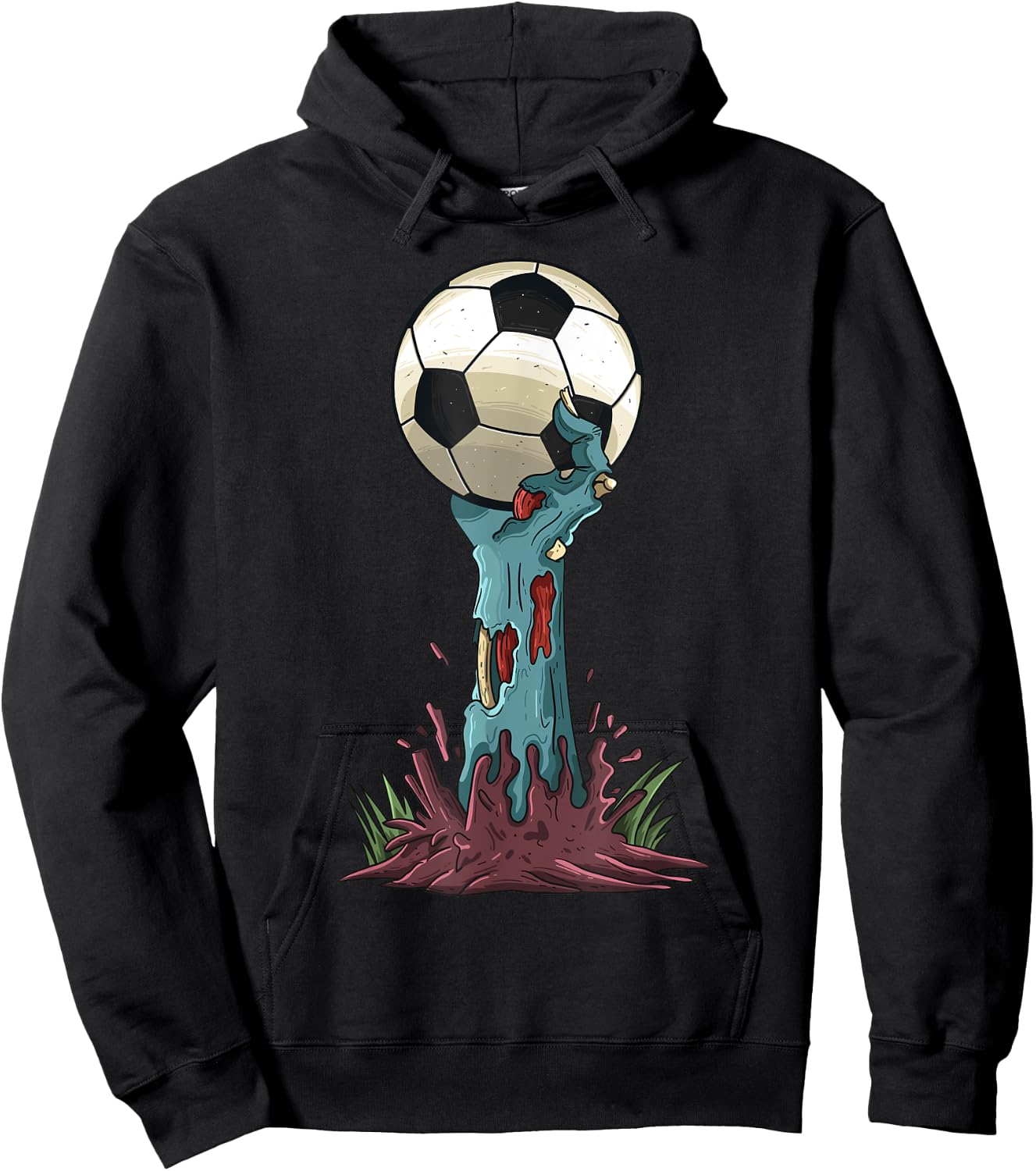 Zombie Hands Soccer Funny Horror Scary Halloween Costume Hoodie - Hoodie | Black