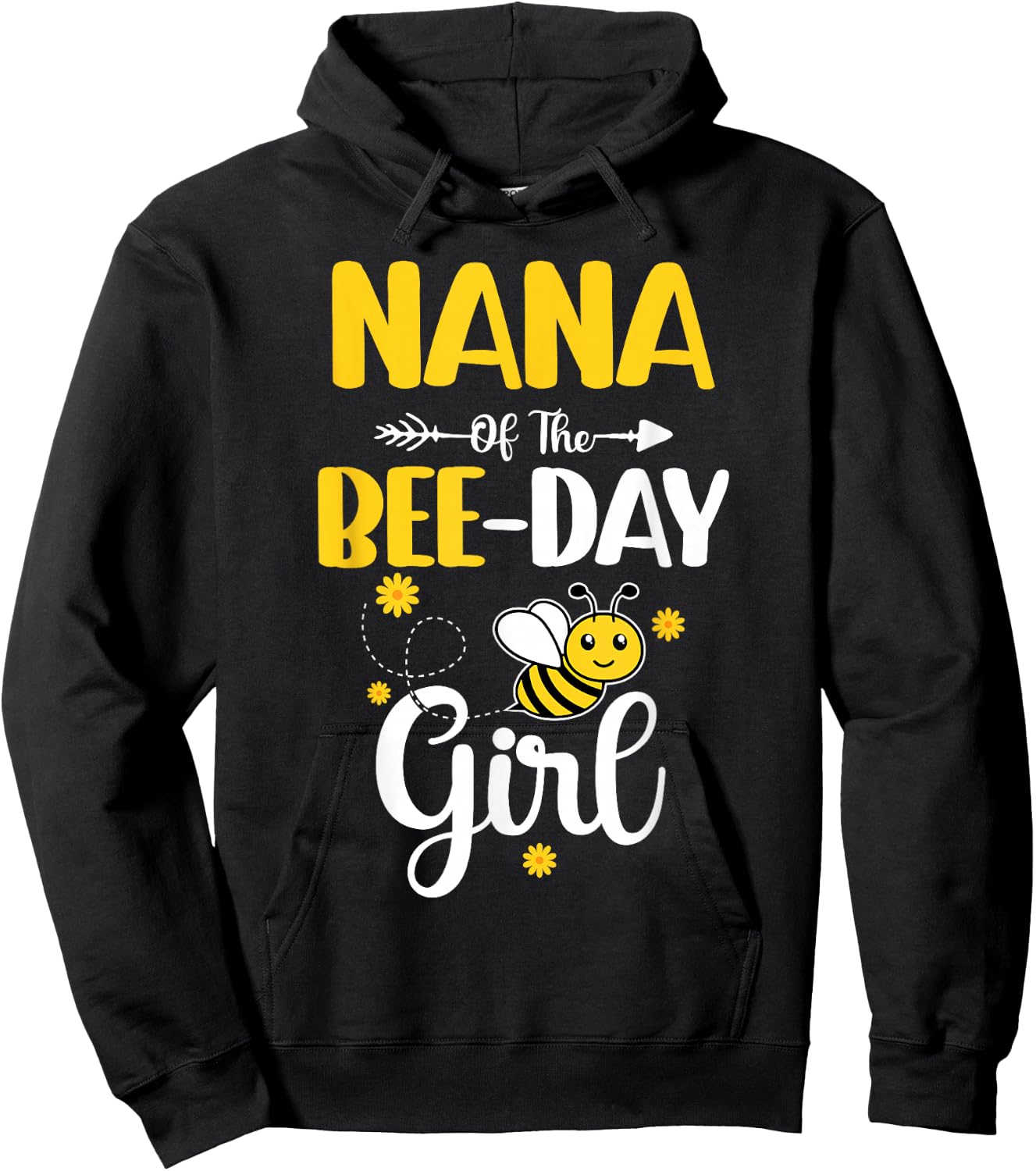 Nana Of The Bee Day Girl Hive Party Matching Birthday Hoodie - Hoodie | Black