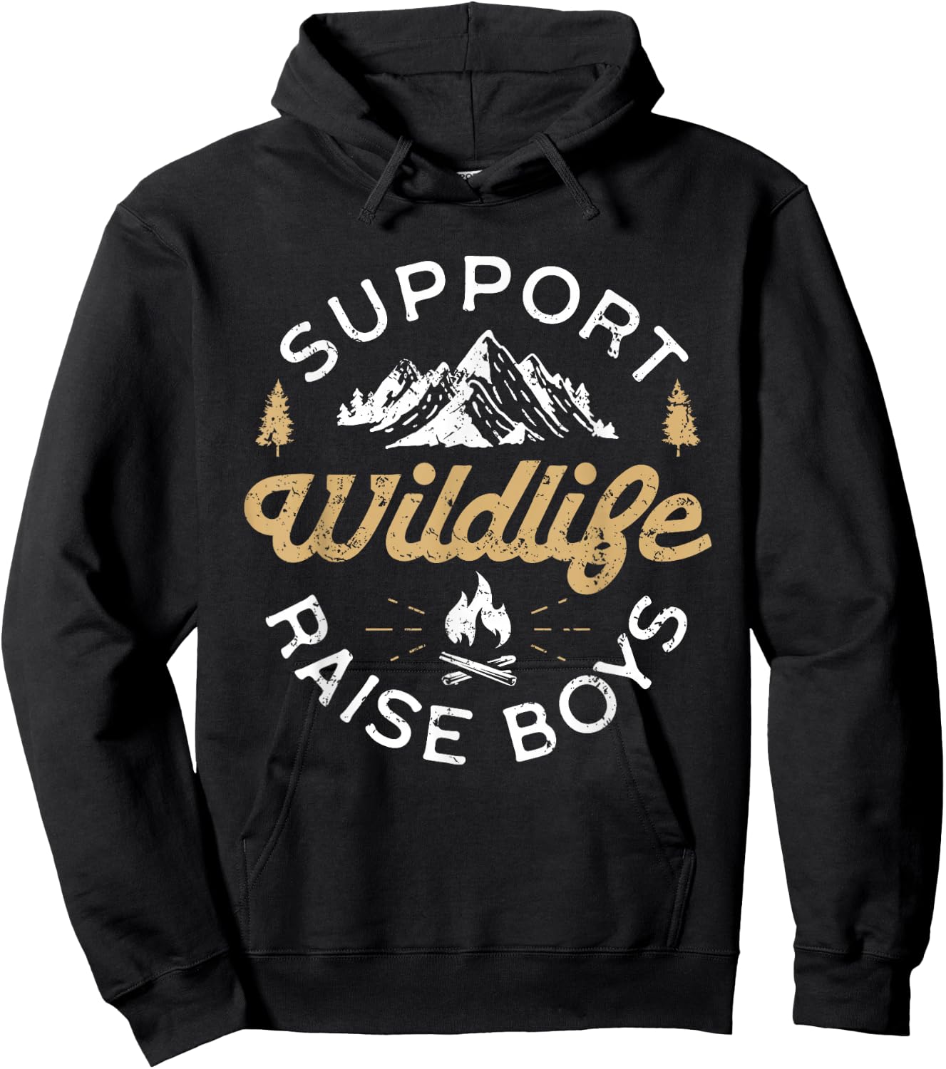 Support Wildlife Raise Boys - Parent Mom & Dad Gift Hoodie - Hoodie | Black