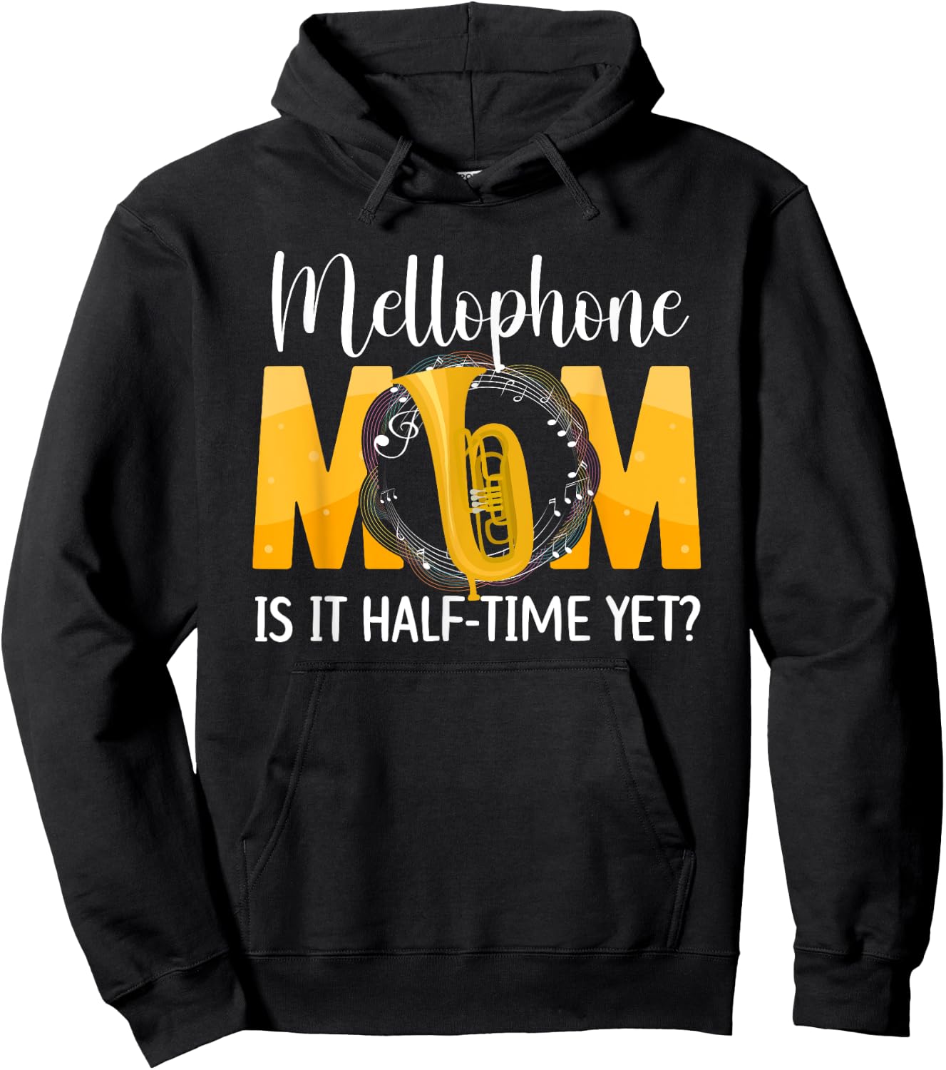 Mellophone Mom Funny Mom Of A Mellophone Player Mama Hoodie - Hoodie | Black