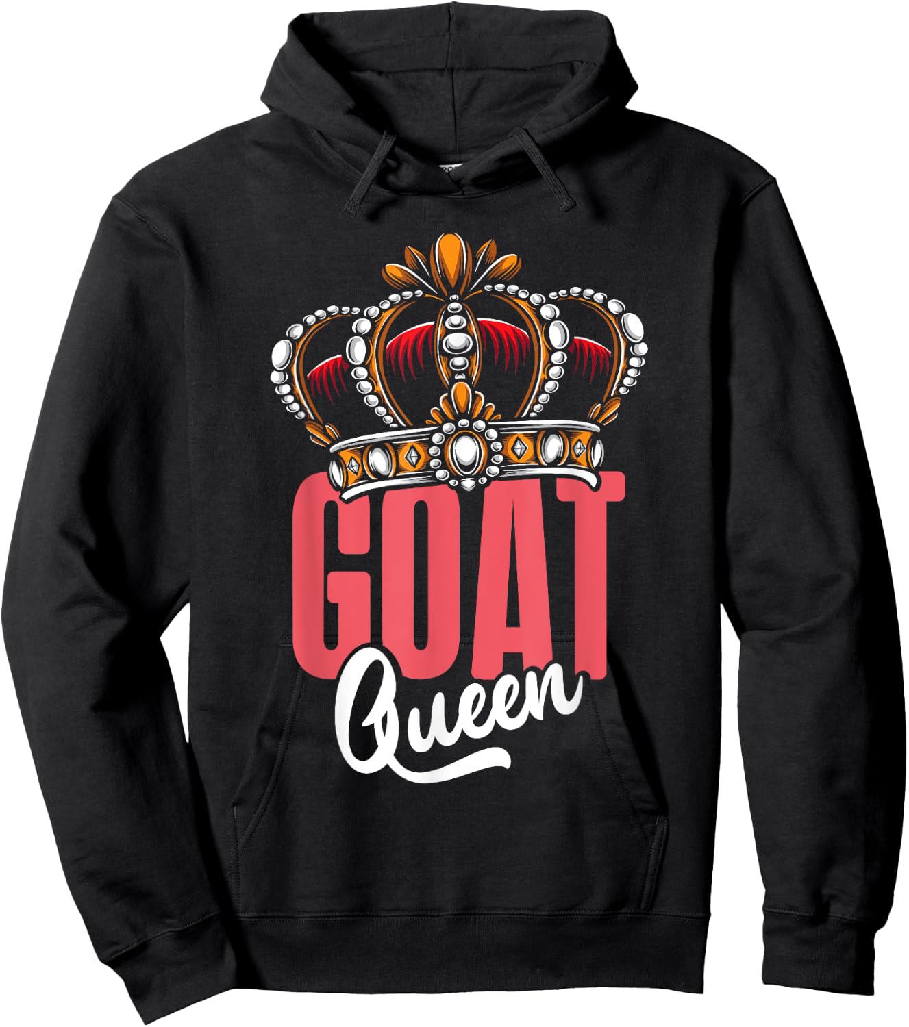 Goat Lover GOAT QUEEN Goats Funny Goat Hoodie - Hoodie | Black