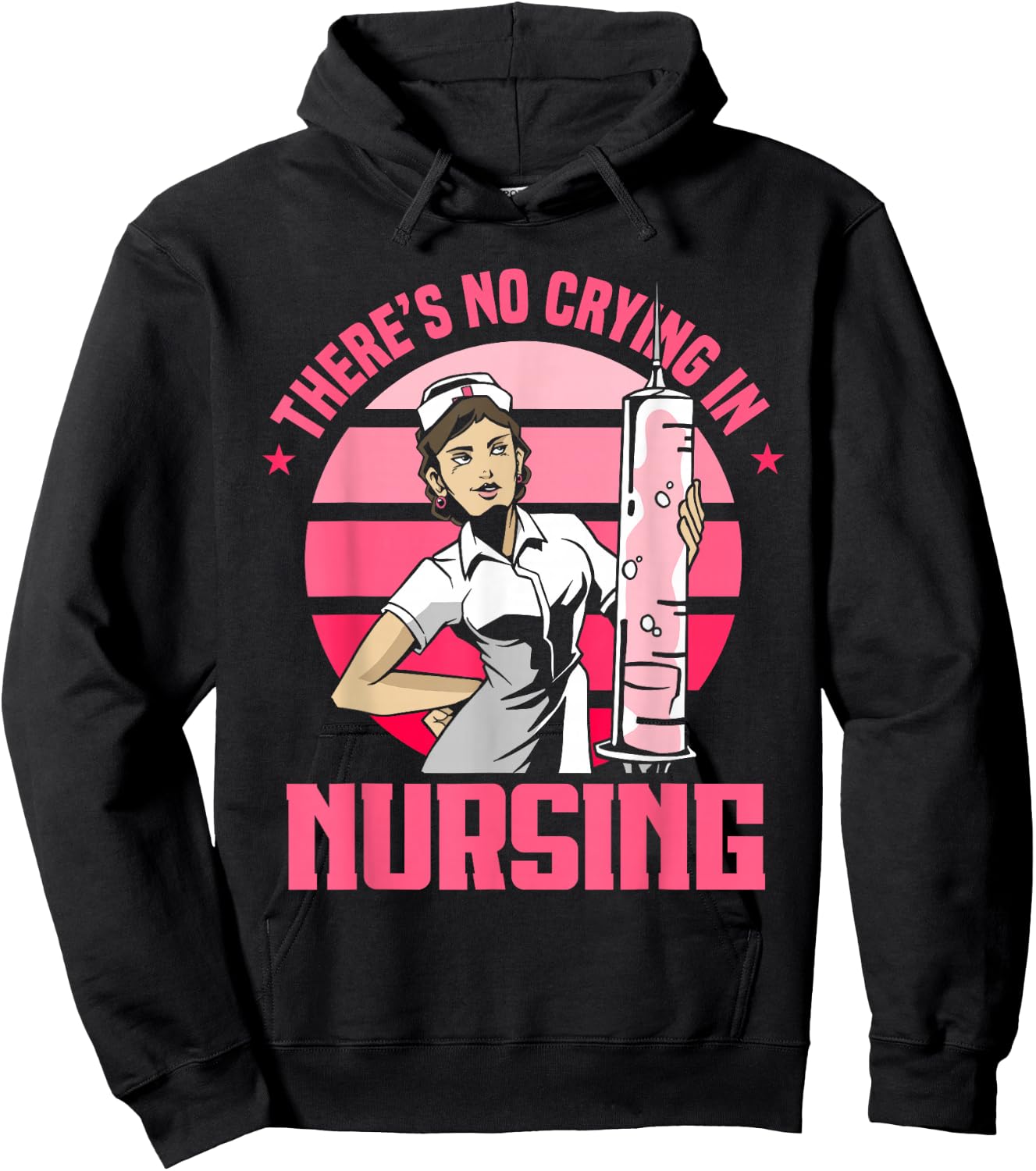 Nursing Nurse Funny There's No Crying In Nursing Hoodie - Hoodie | Black