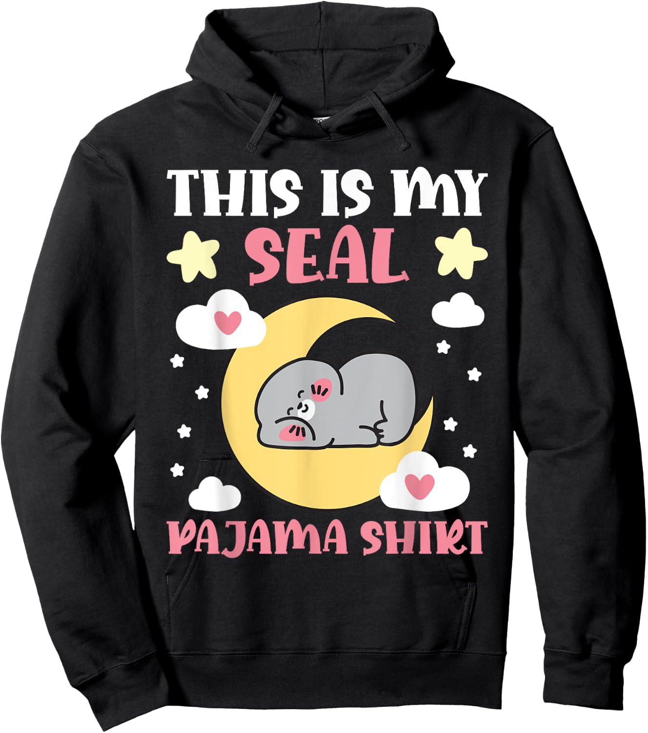 Cute PJ Teen Boys PJs Girls PJs Funny This Is My Seal Pajama Hoodie - Hoodie | Black