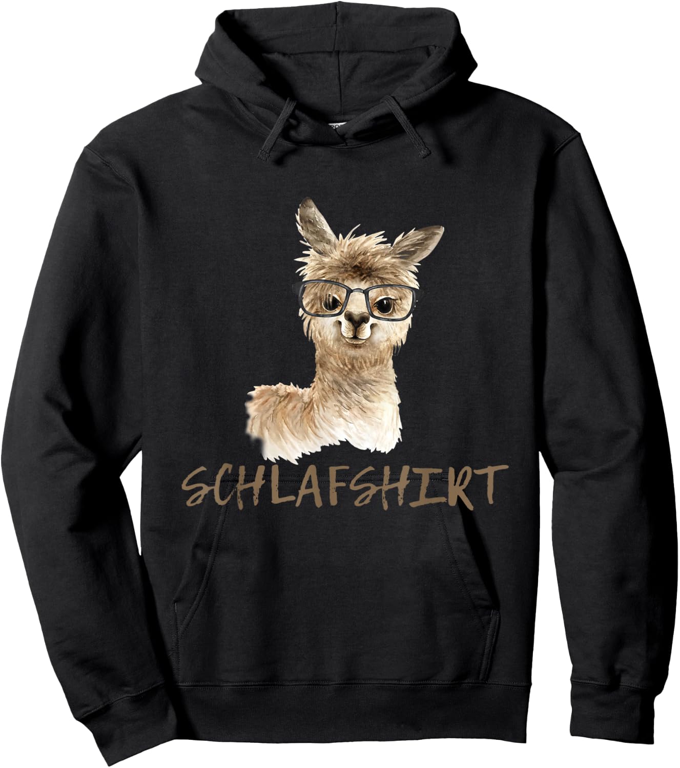 Llama with Glasses Sleep Shirt Funny Saying Alpaca Gift Hoodie - Hoodie | Black