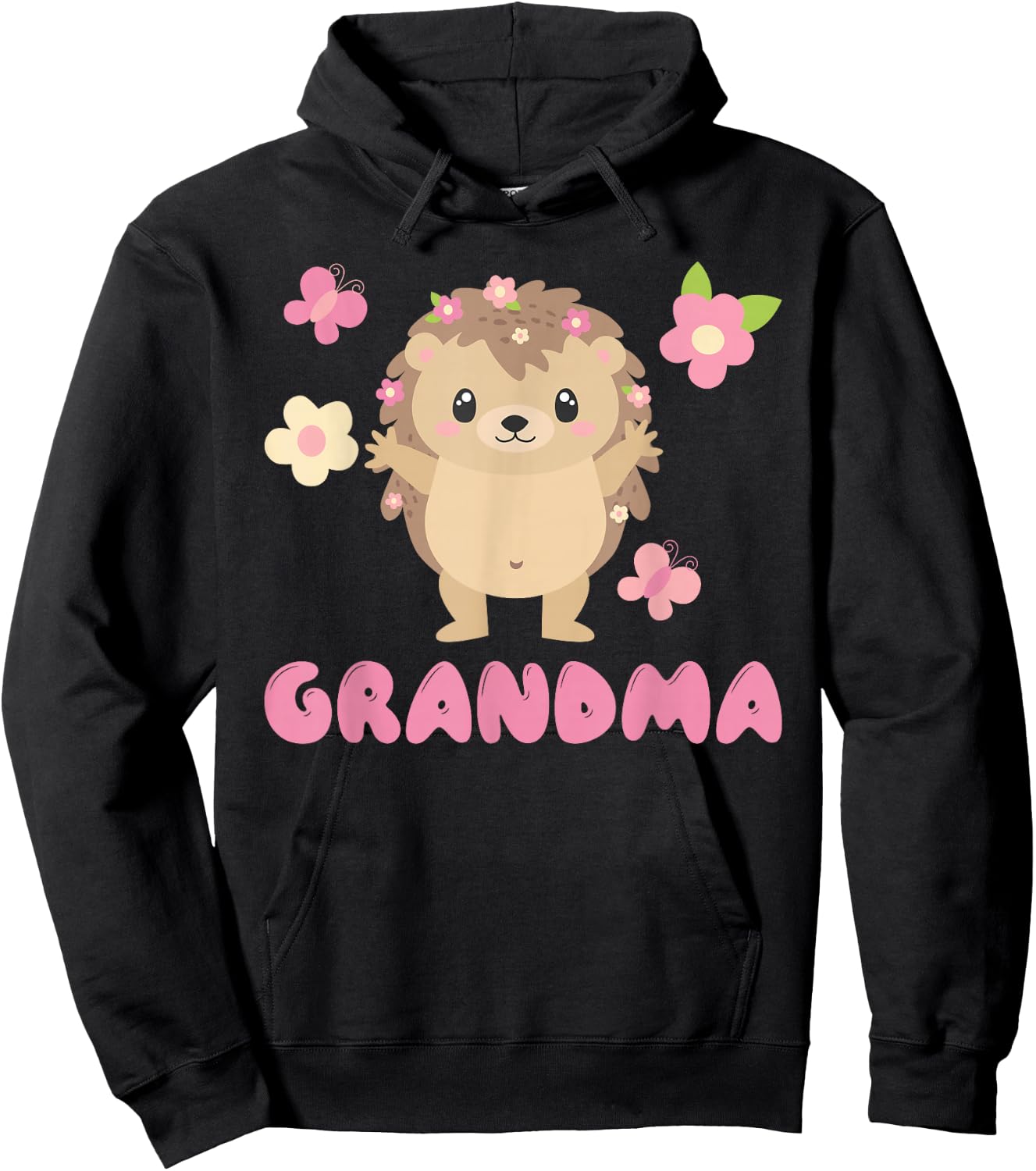 Hedgehog Grandma Hoodie - Hoodie | Black