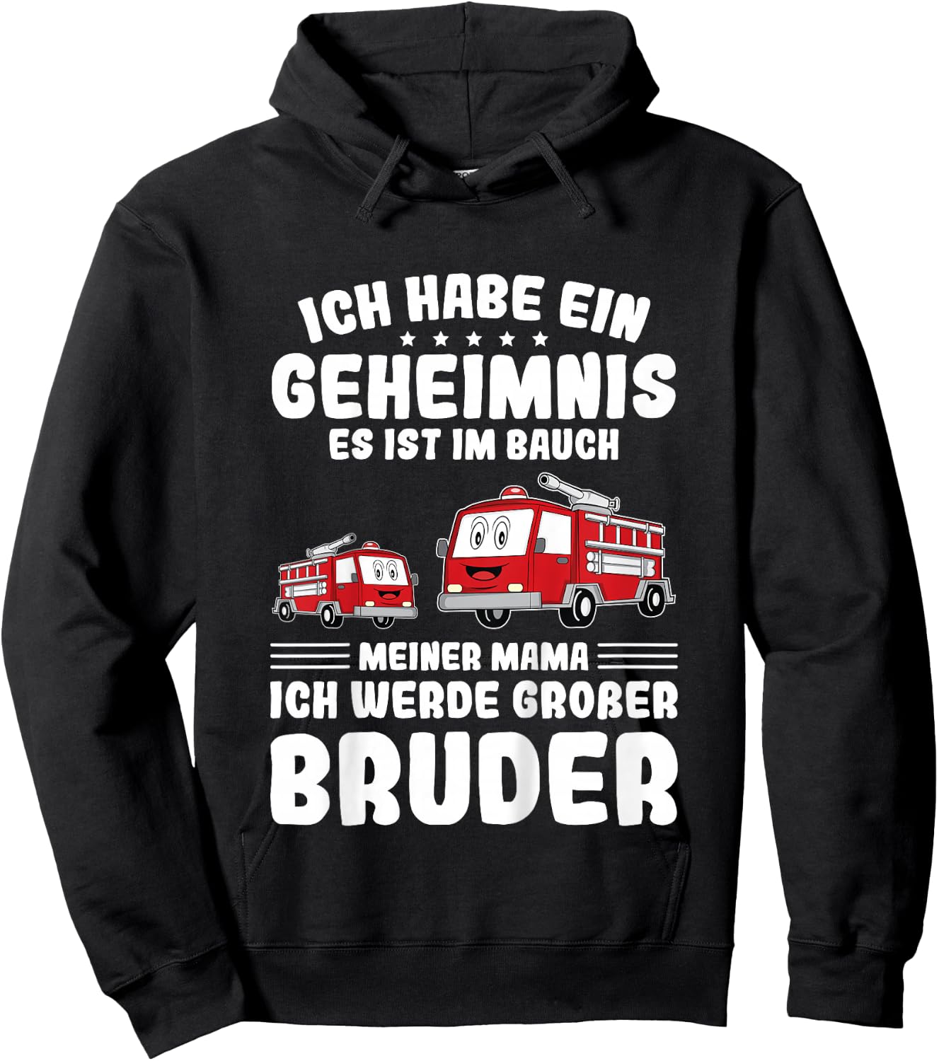 Lustiges Feuerwehrauto Ich Werde Großer Bruder Hoodie - Hoodie | Black