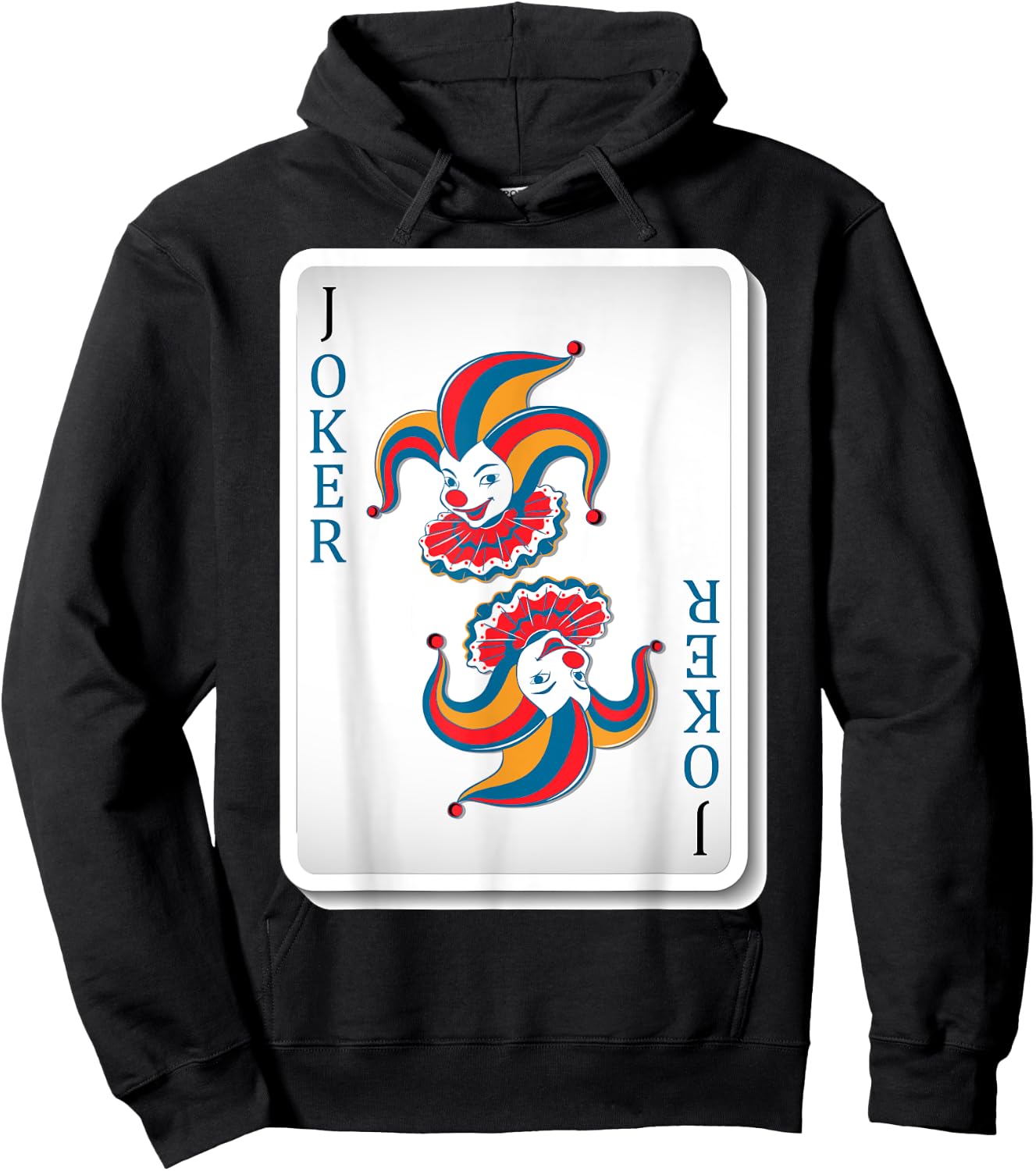 Joker Jester Poker playing Card Funny Hoodie - Hoodie | Black