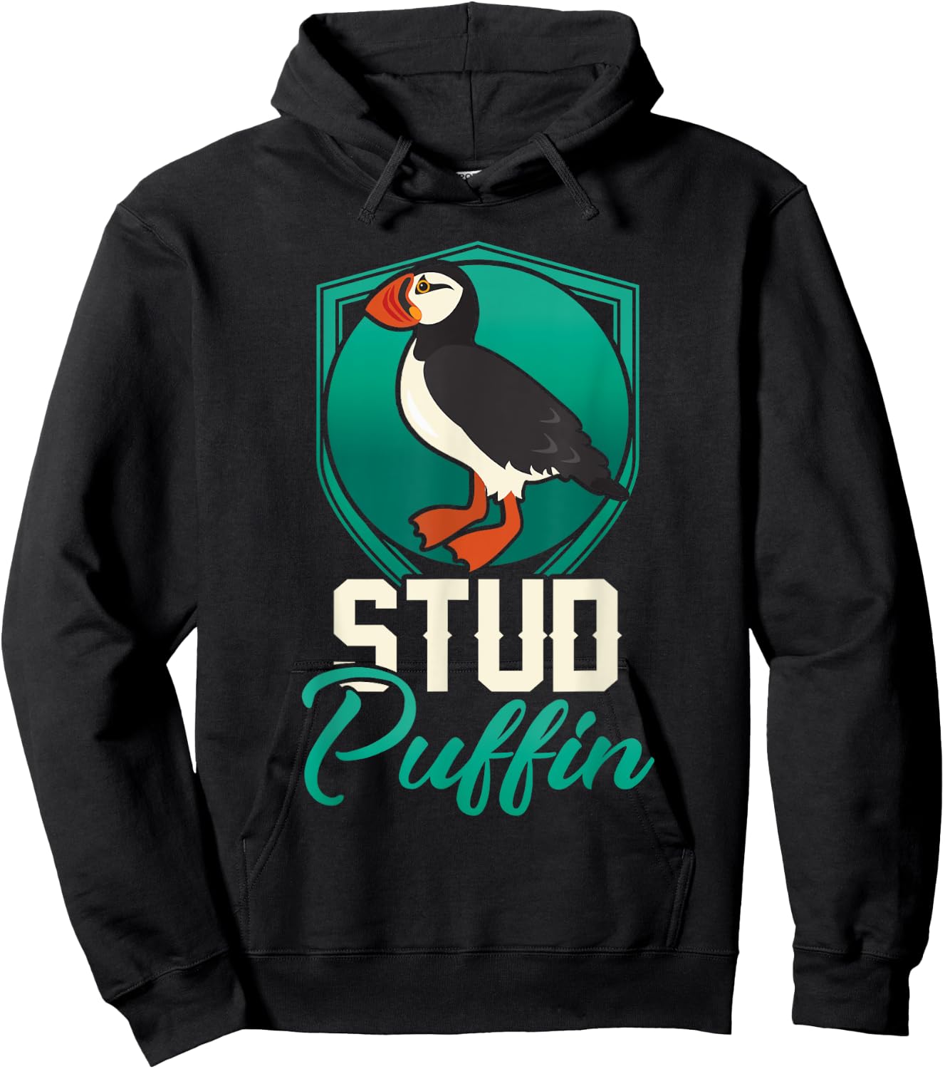 Stud Puffin Seabird & Animal Lover Gift Hoodie - Hoodie | Black