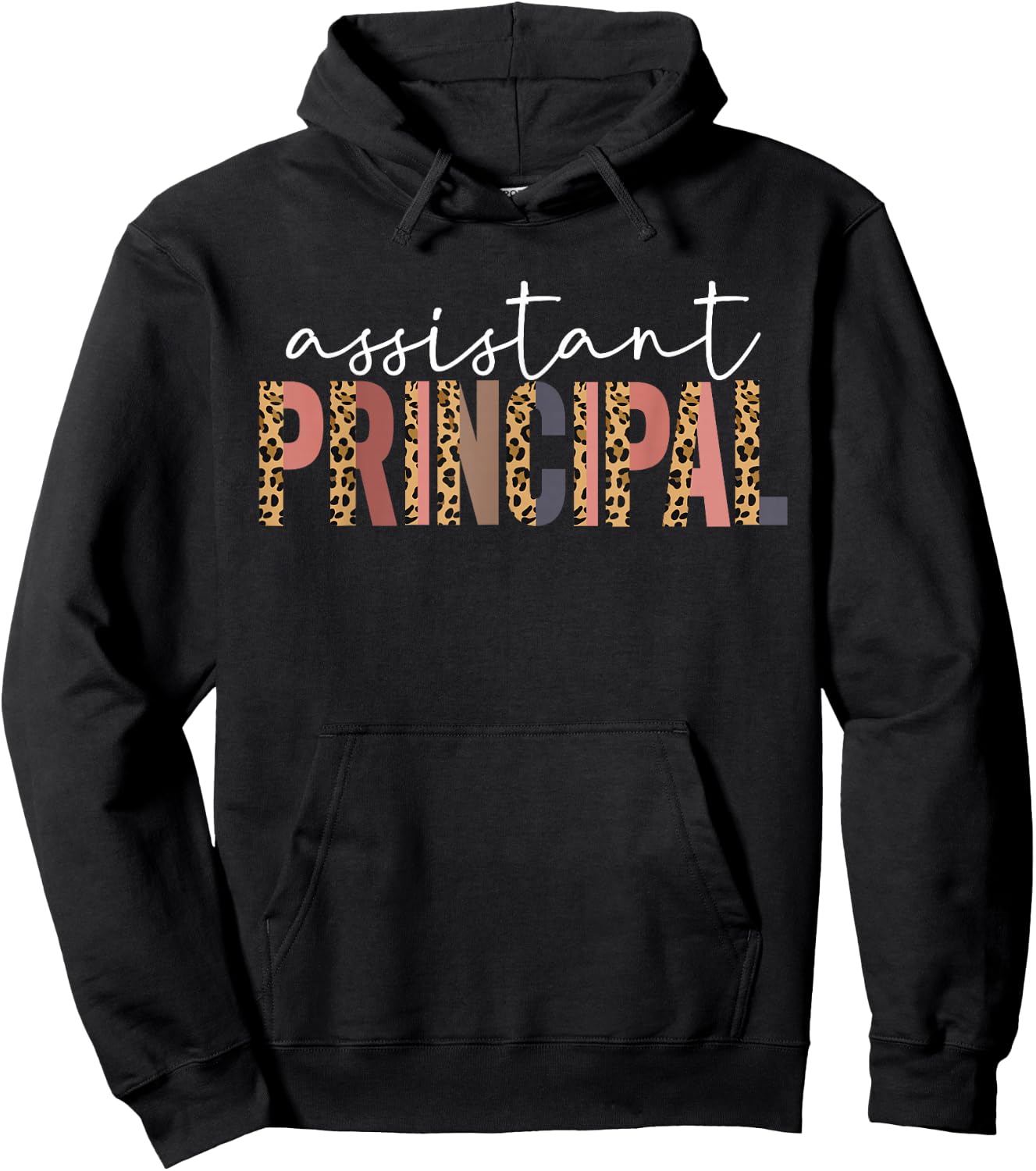 Assistant Principal Cheetah Print School Assistant Principal Hoodie - Hoodie | Black