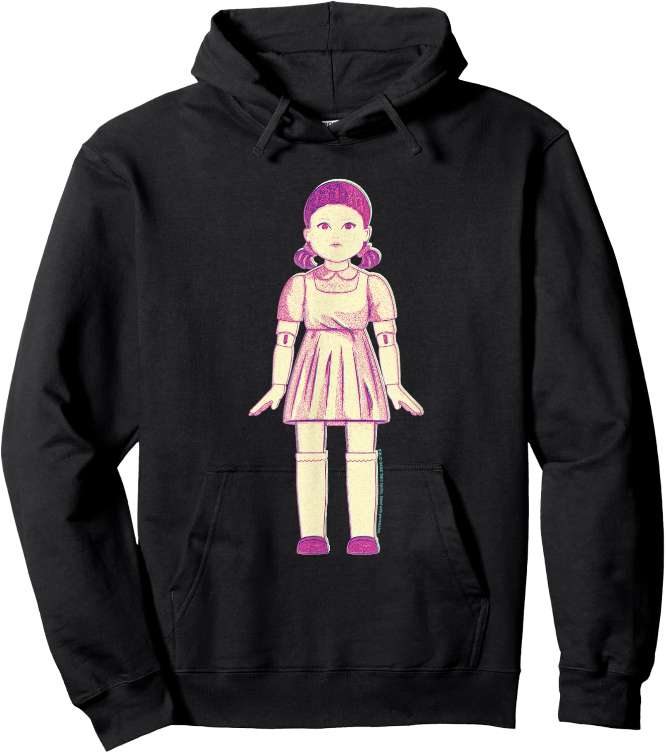 Squid Game Doll Sketch Light Red Light Green , Blue, S Hoodie - Hoodie | Black