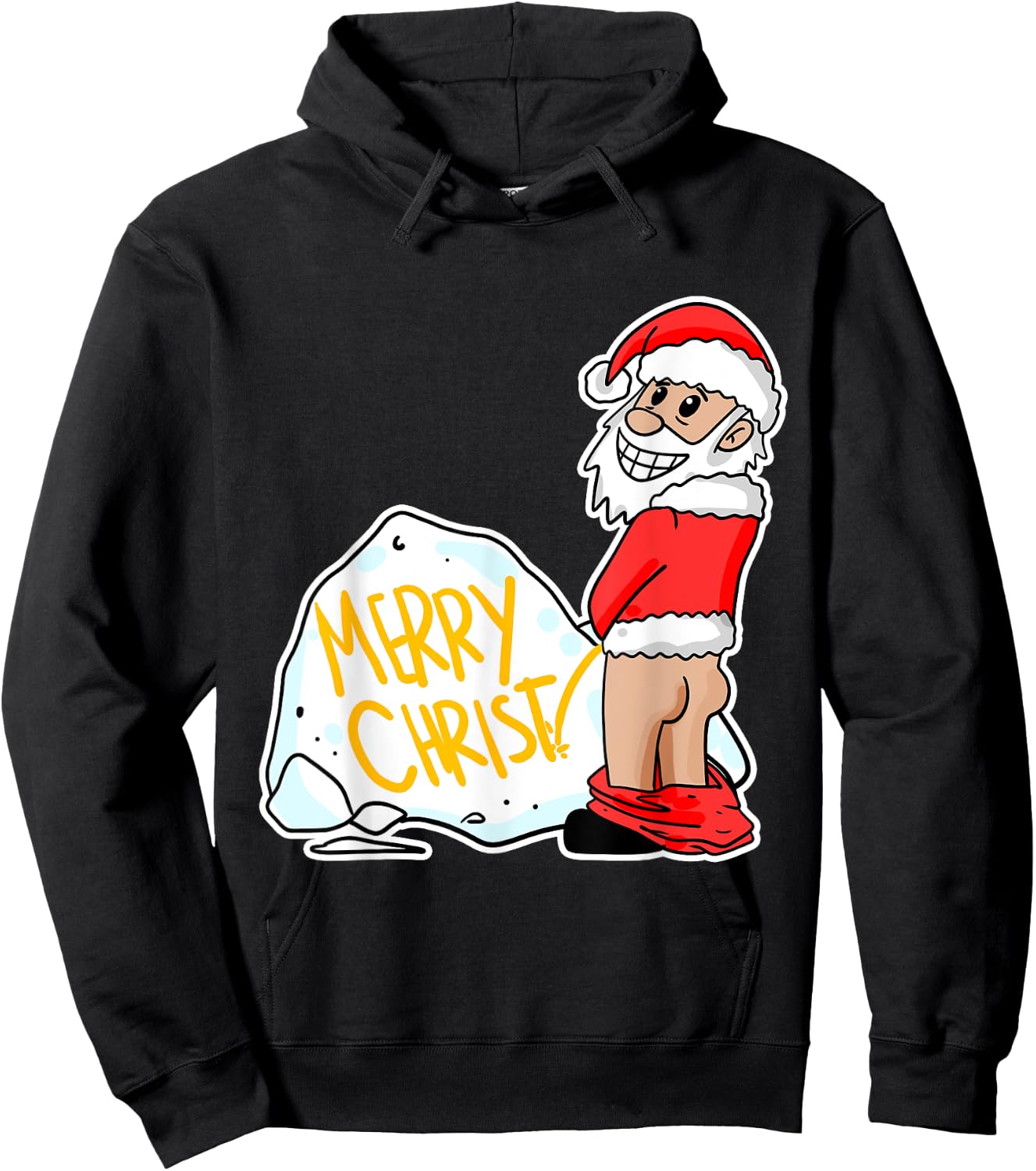 Funny pee Santa illustration Hoodie - Hoodie | Black