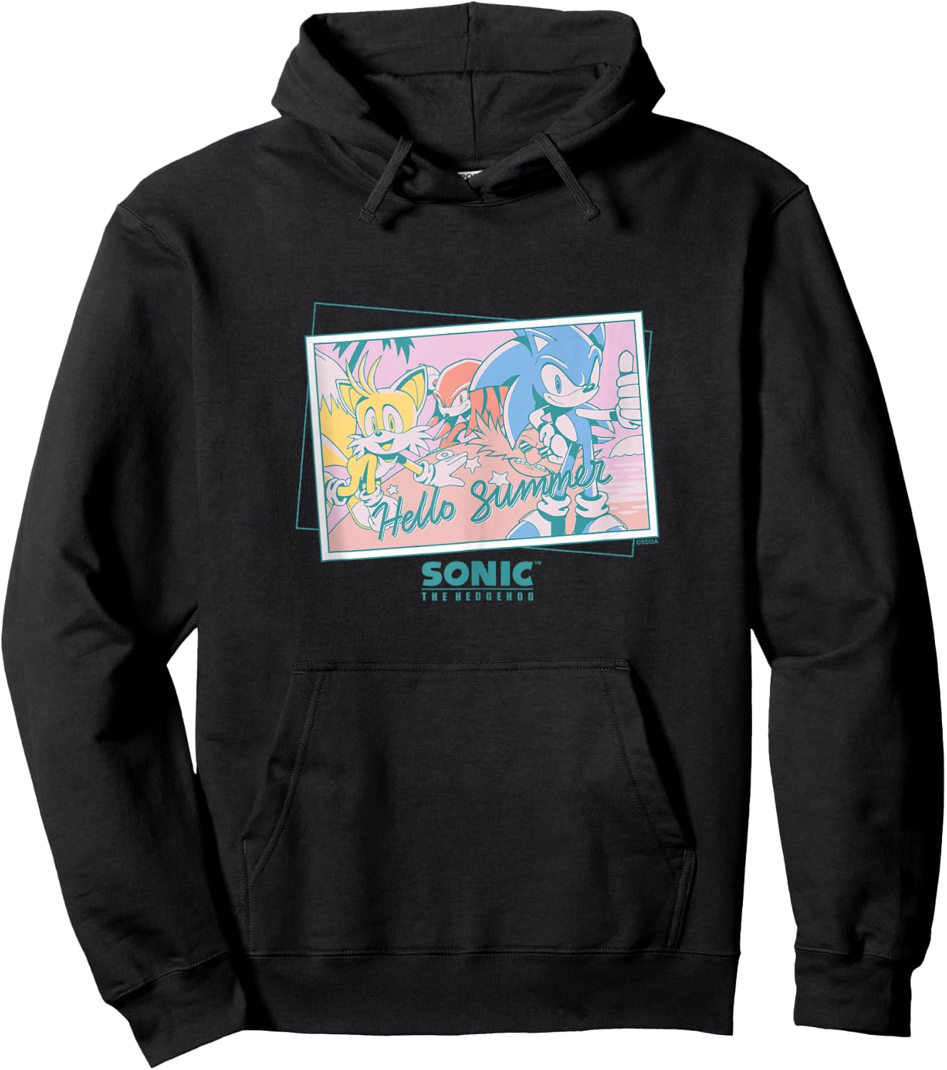 Sonic the Hedgehog - "Hello Summer" Sonic, Tails, Knuckles Hoodie - Hoodie | Black
