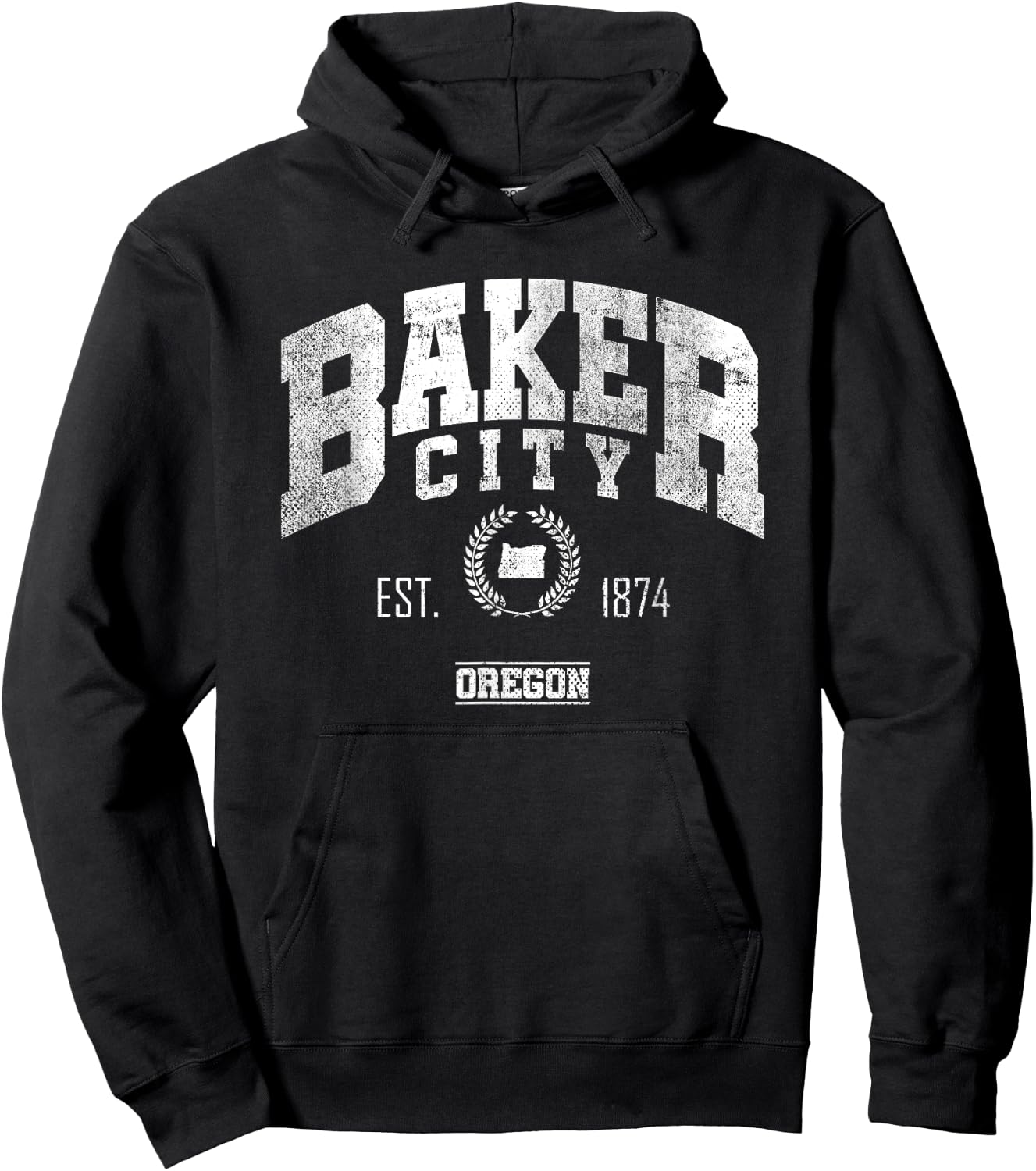 Baker City OR | Oregon | Vintage Throwback Hoodie - Hoodie | Black