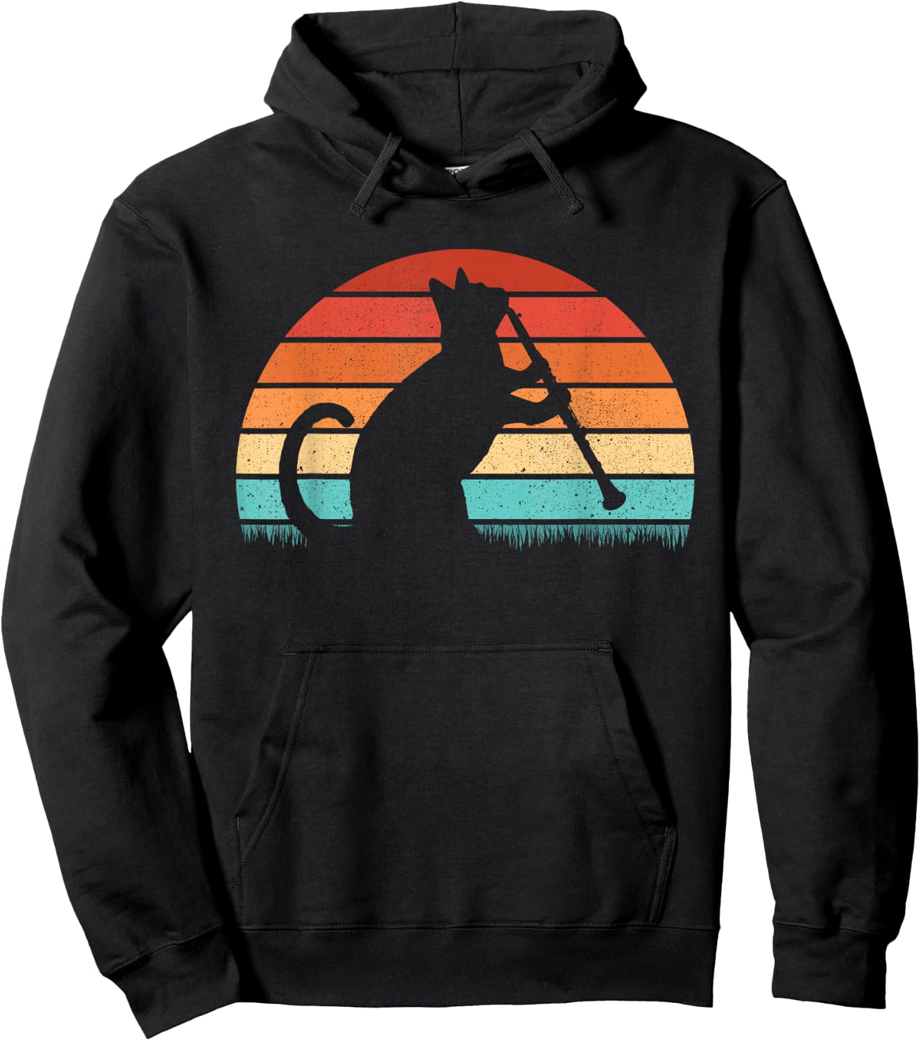 Clarinet Cat Player - Retro Clarinetist Music Lover Hoodie - Hoodie | Black