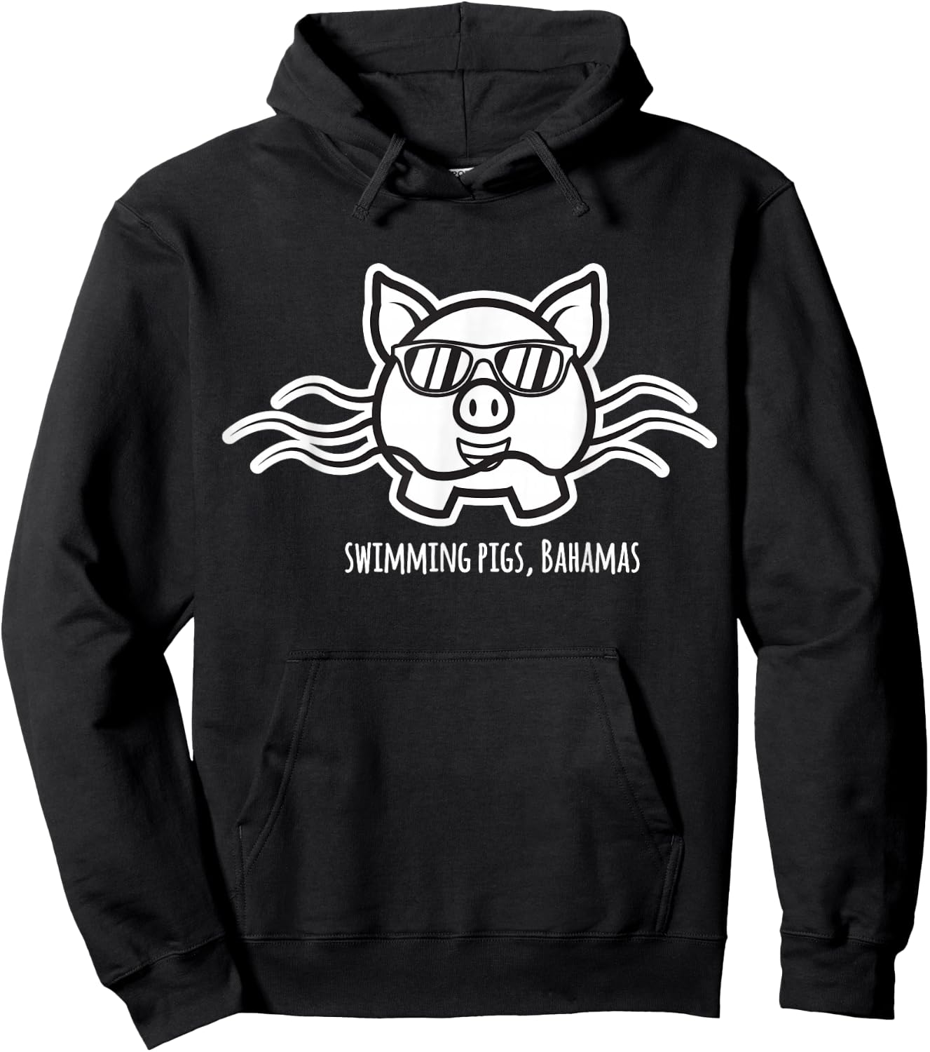 Bahamas Swimming Pigs in sunglasses Hoodie - Hoodie | Black
