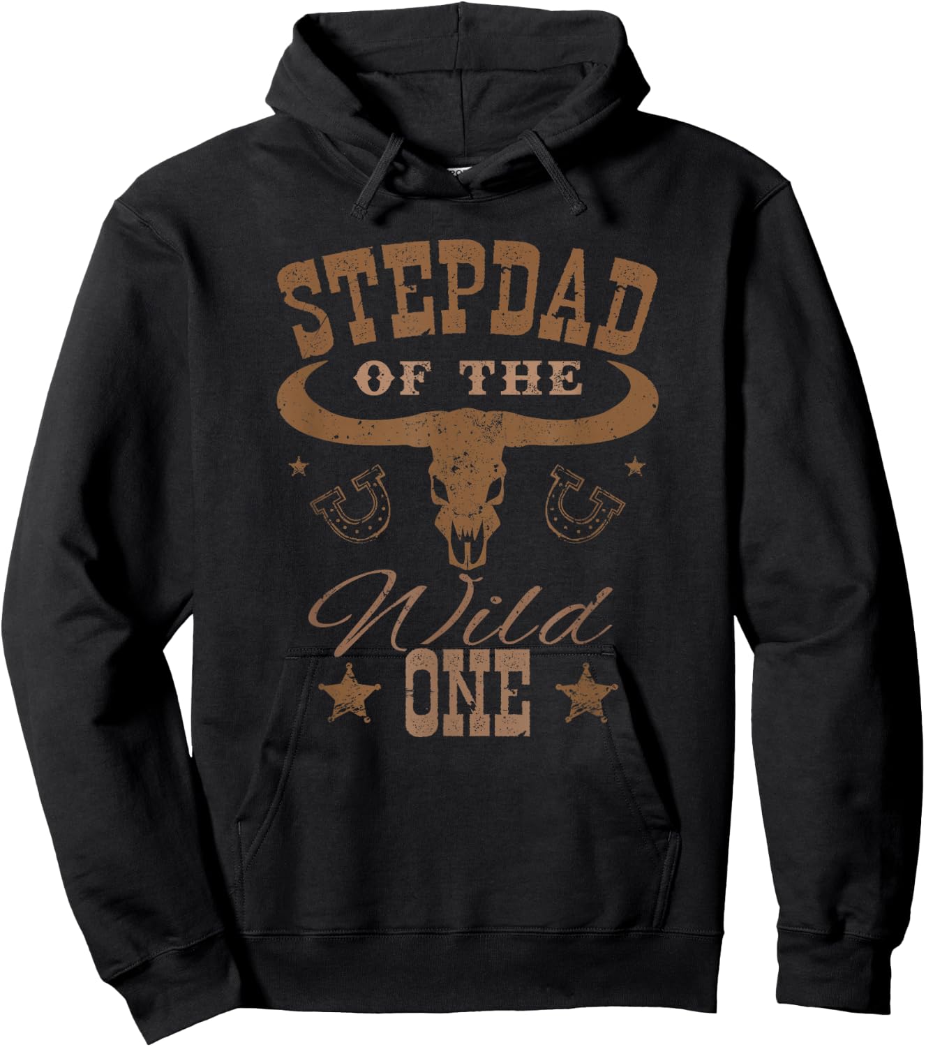 Stepdad of The Wild One Cowboy Western Rodeo Party Matching Hoodie - Hoodie | Black