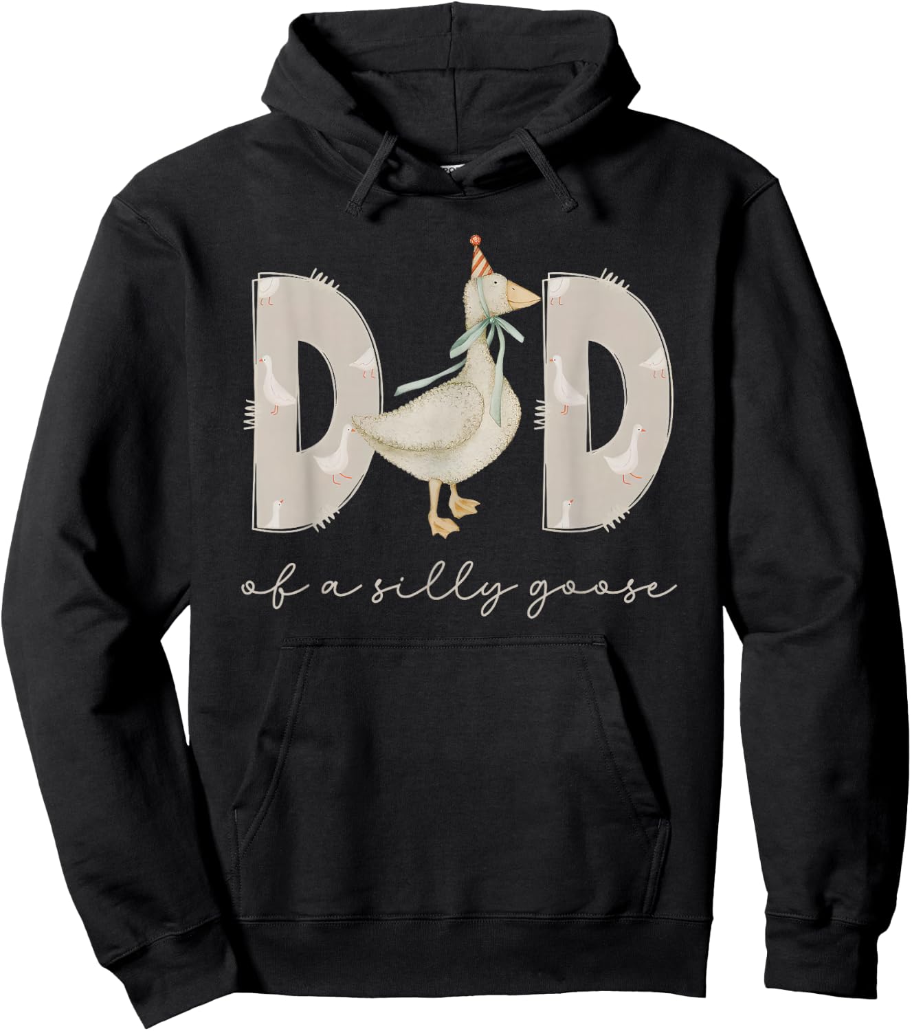 One Silly Goose Daddy 1st First Birthday Family 2025 Hoodie - Hoodie | Black
