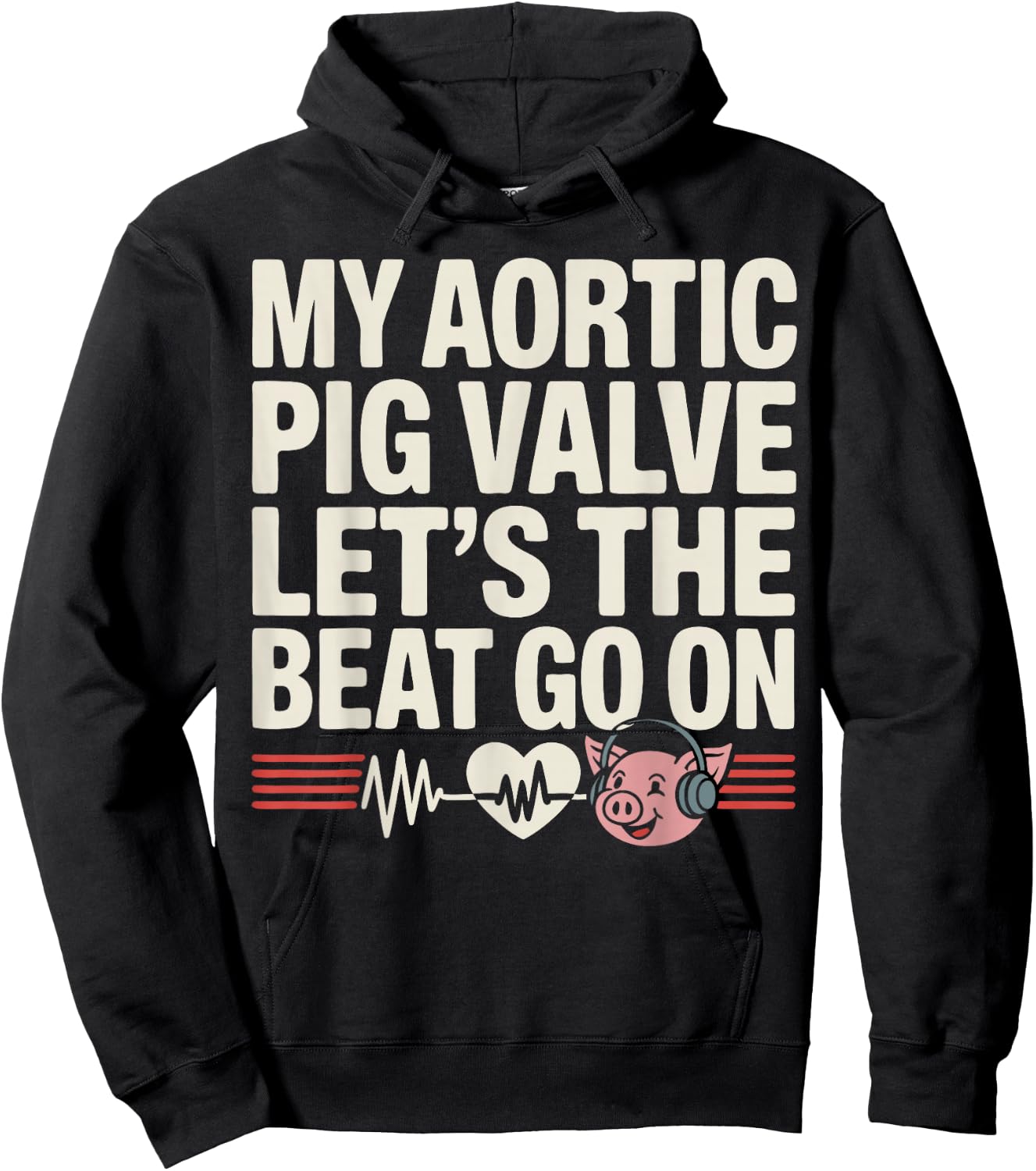 Funny Aortic Pig Valve Surgery Hoodie - Hoodie | Black