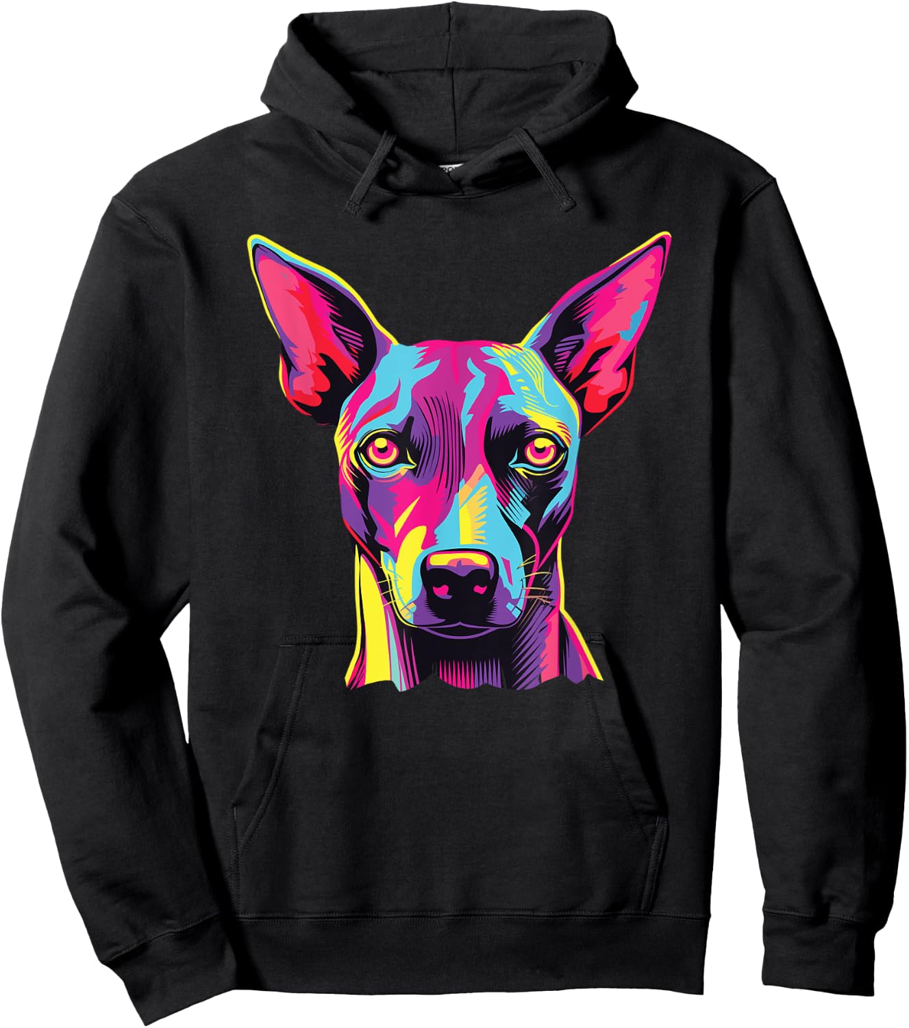 Watercolor Colorful American Hairless Terrier Dog Hoodie - Hoodie | Black