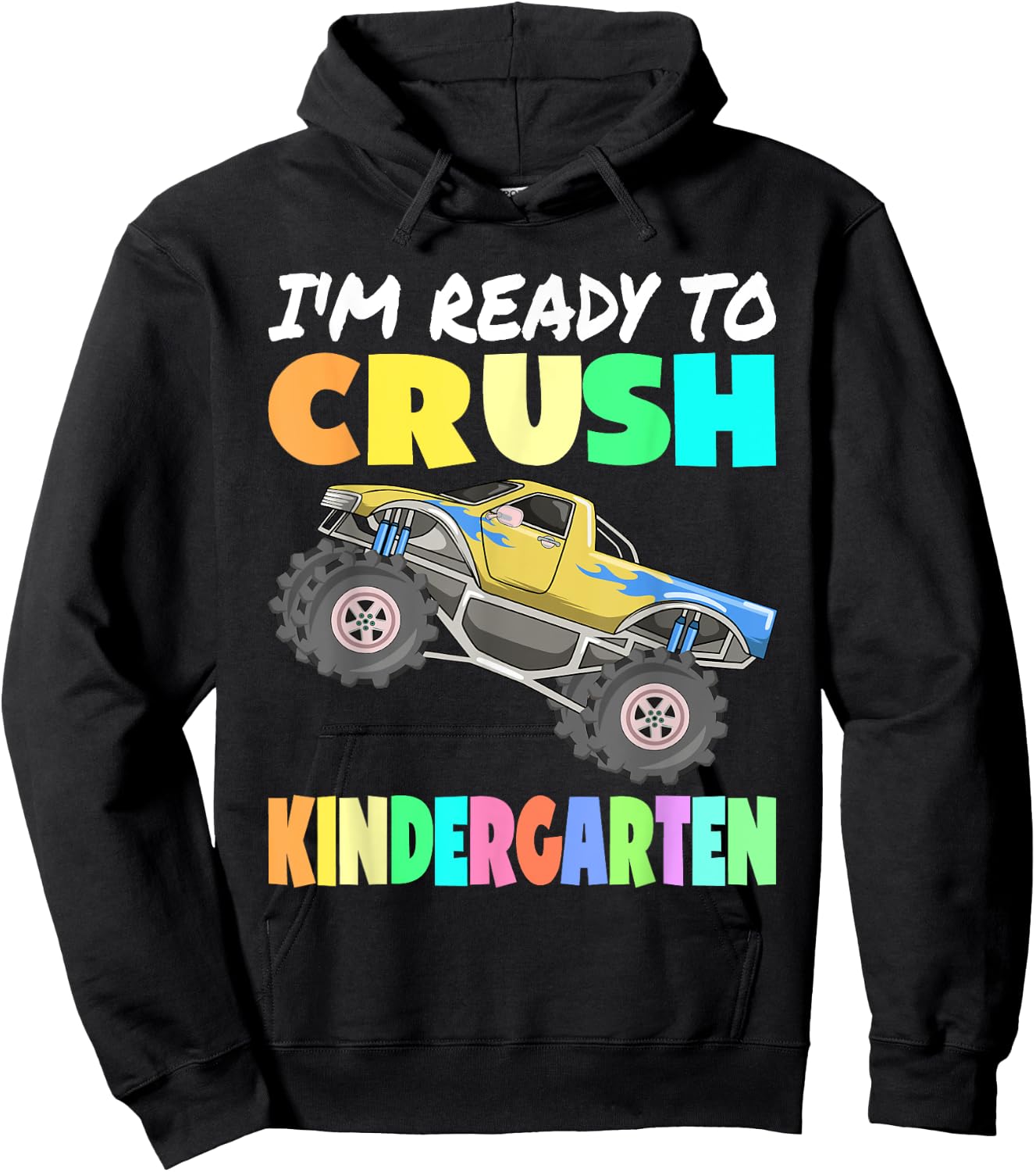 I'm Ready To Crush Kindergarten Dinosaur Back to School Boys Hoodie - Hoodie | Black