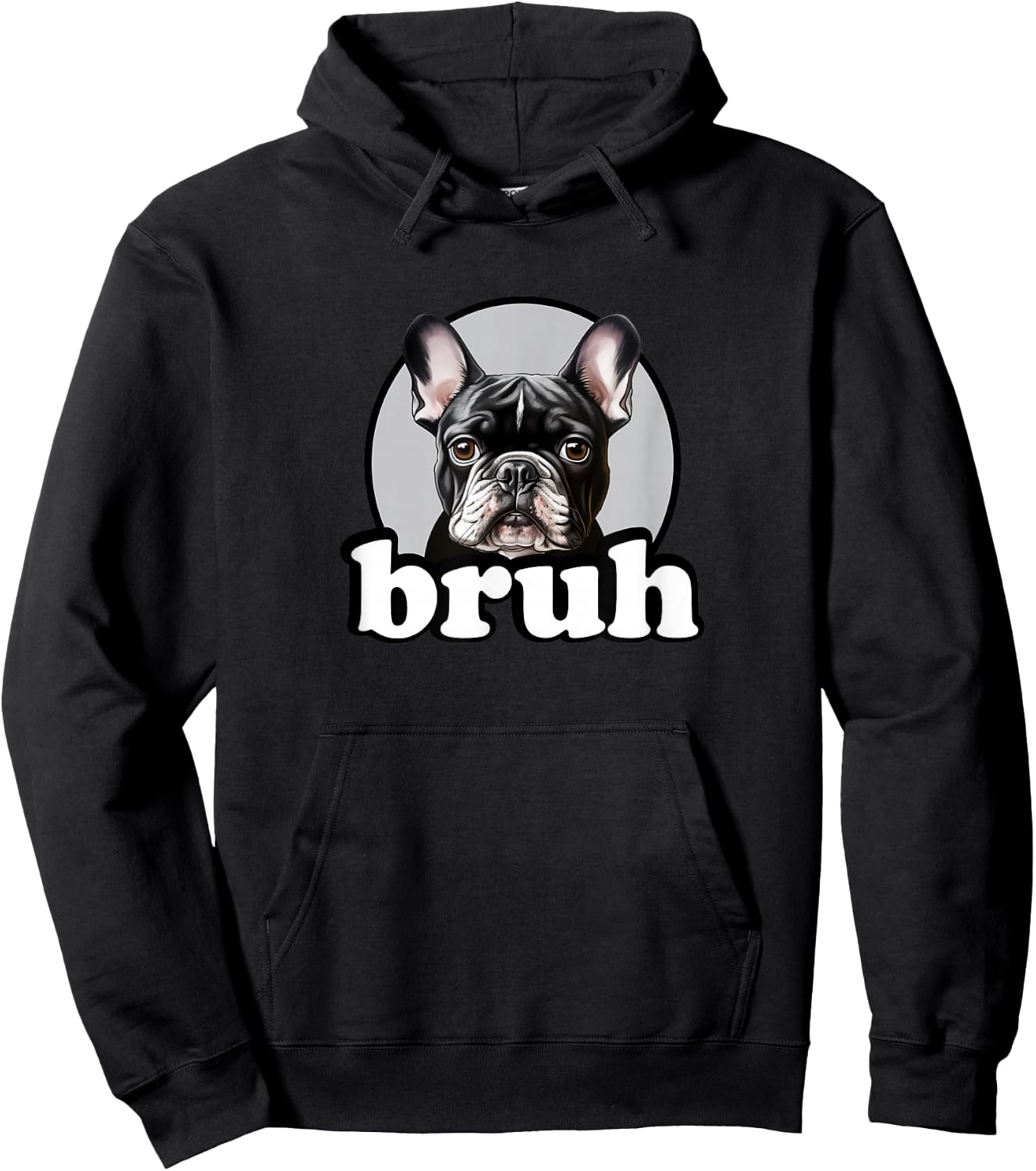 Funny Kids Boys Girls Bro Bruh Black Frenchie Lover Hoodie - Hoodie | Black