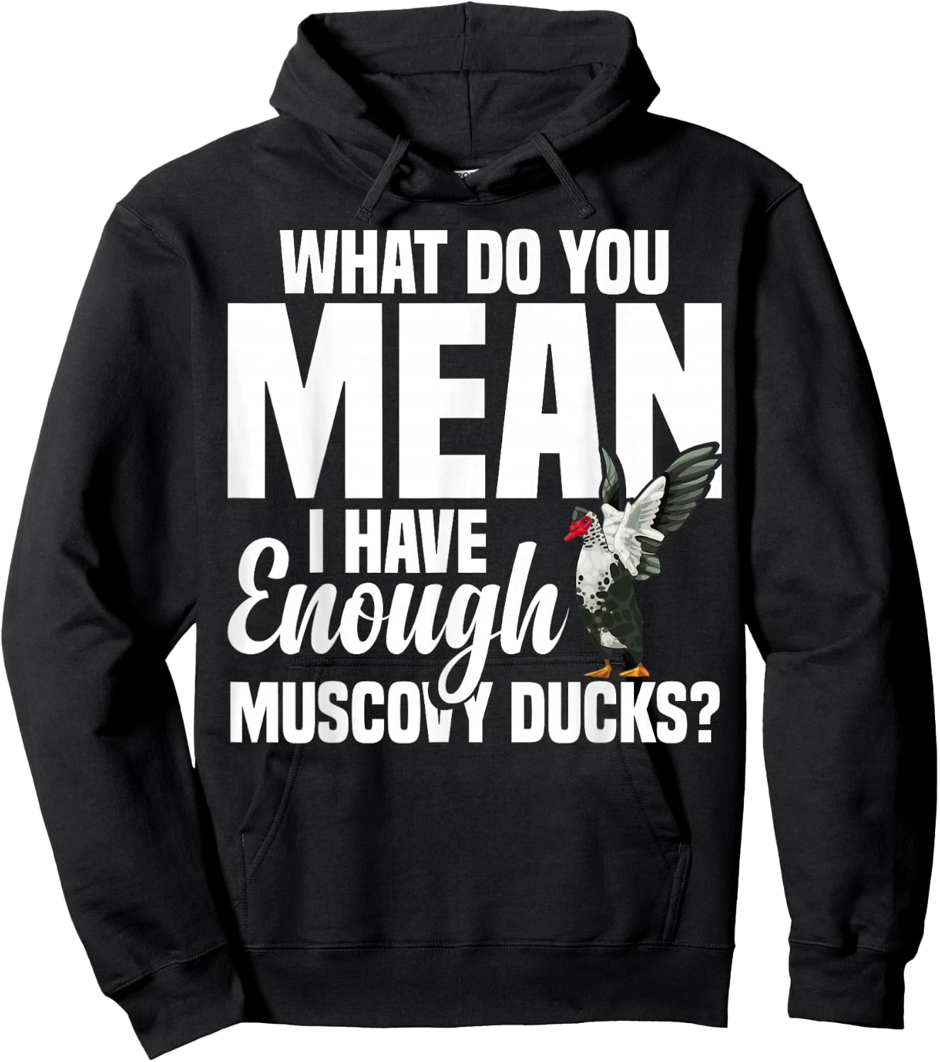 Muscovy Duck Plush Muscovy Duck Food Necklace Muscovy Ducks Hoodie - Hoodie | Black
