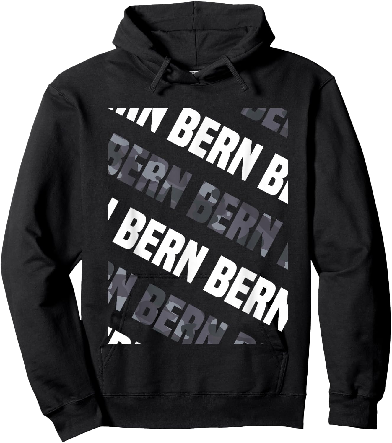 Bern Camo Pattern Grey Camouflage Hoodie - Hoodie | Black