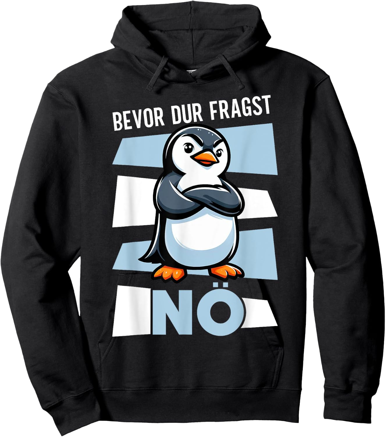 Lustige und Sarkastische Sprüche für Tierliebhaber Bevor Du Fragst Nein Witziger Pinguin Spruch Lustig Penguin Schwarz Erwachsene Small Hoodie - Hoodie | Black