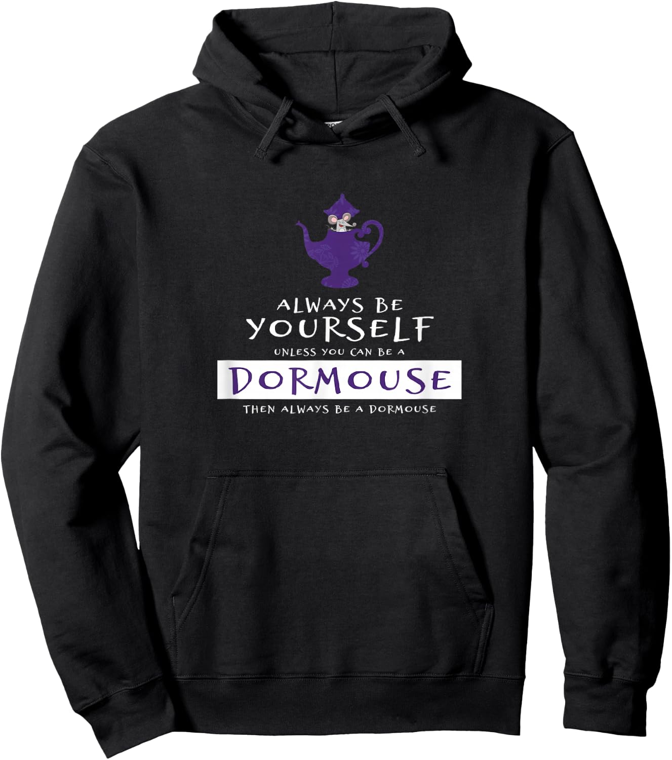 Crazy Fun Designs - Alice Always Be A Dormouse -Kids Black Small Hoodie - Hoodie | Black