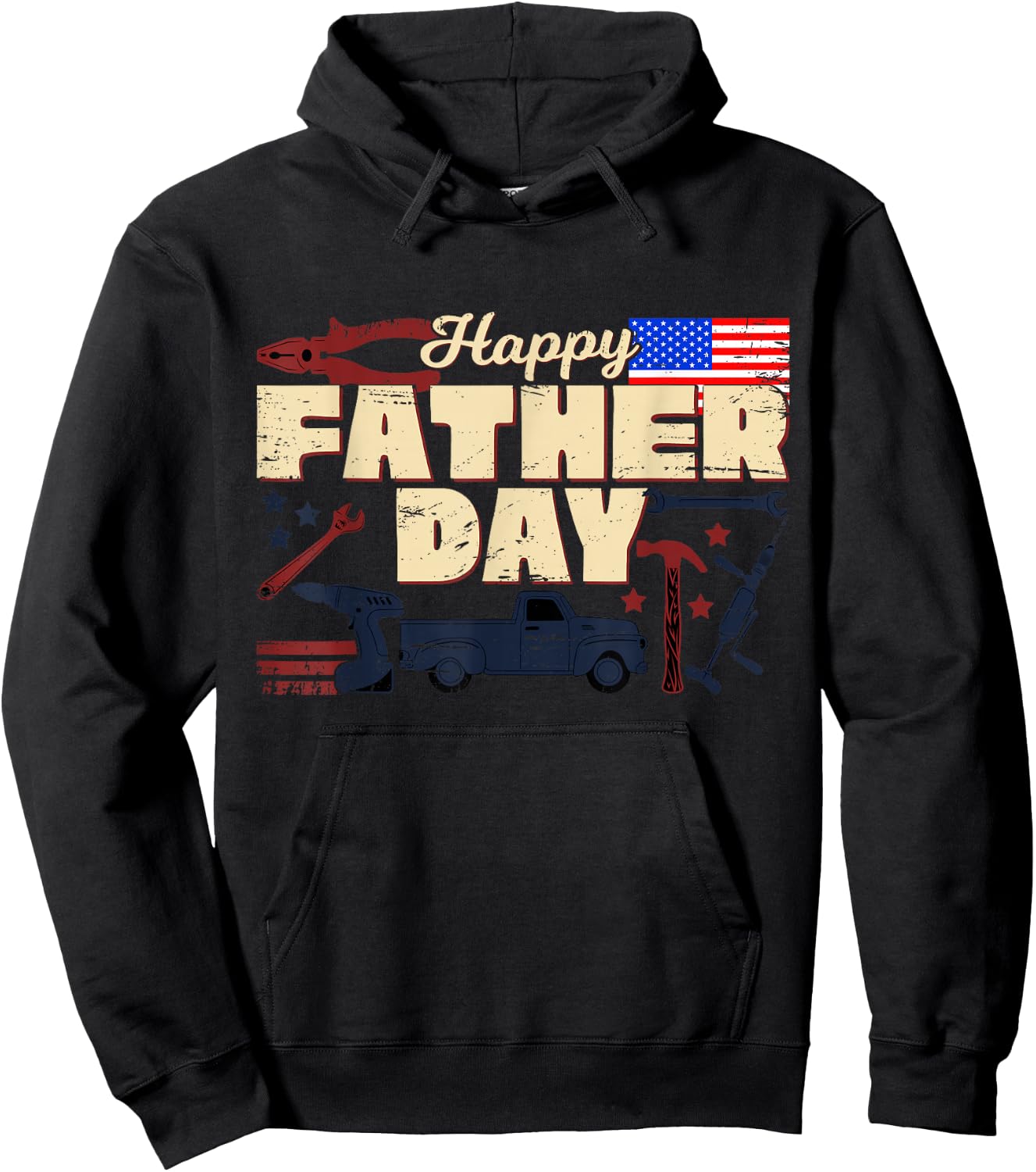 Happy Father's Day for Fathers Day Dad Men Hoodie - Hoodie | Black