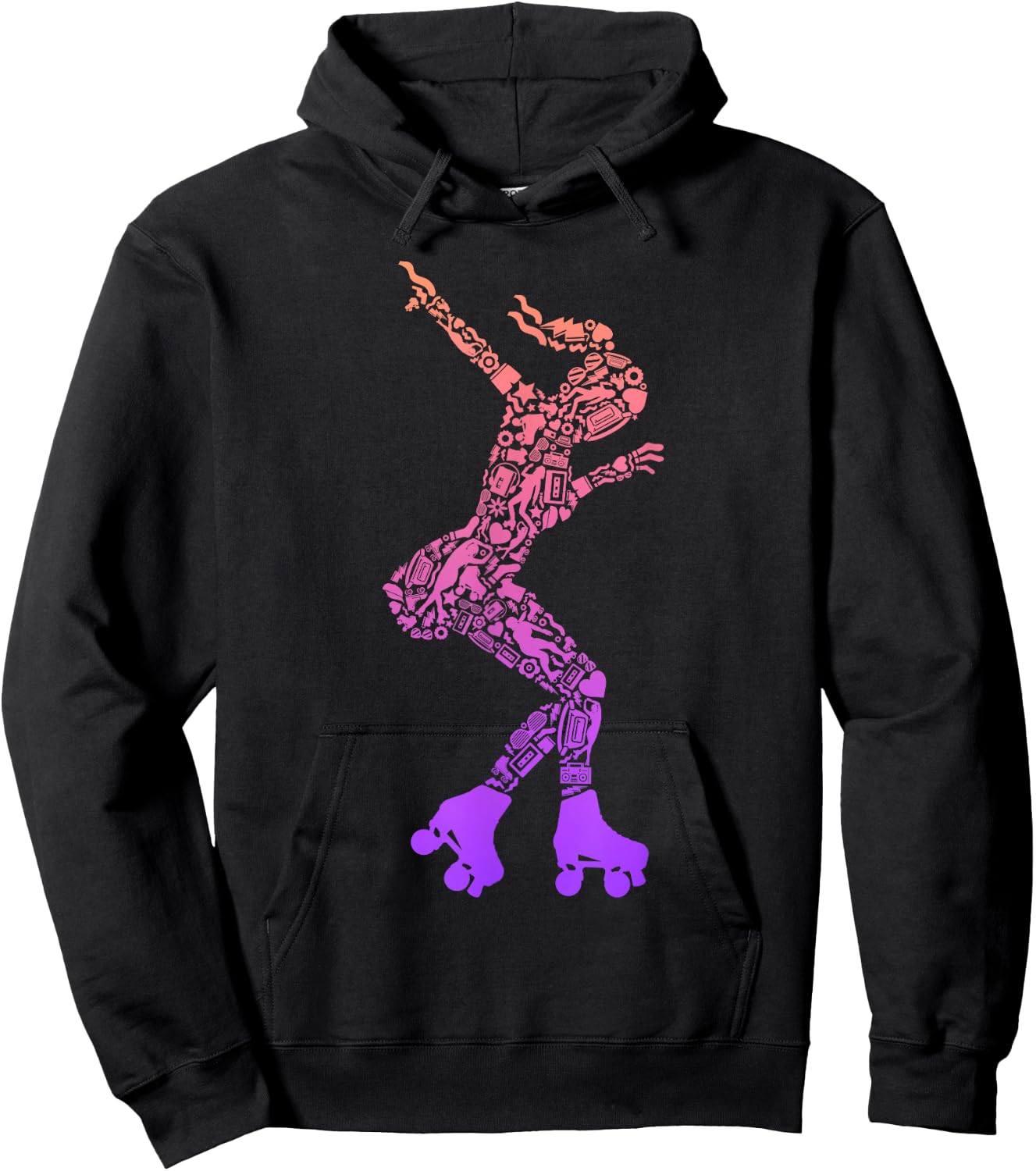 Roller Skates Children's Roller Skates Women's Roller Skates Girls , black Hoodie - Hoodie | Black