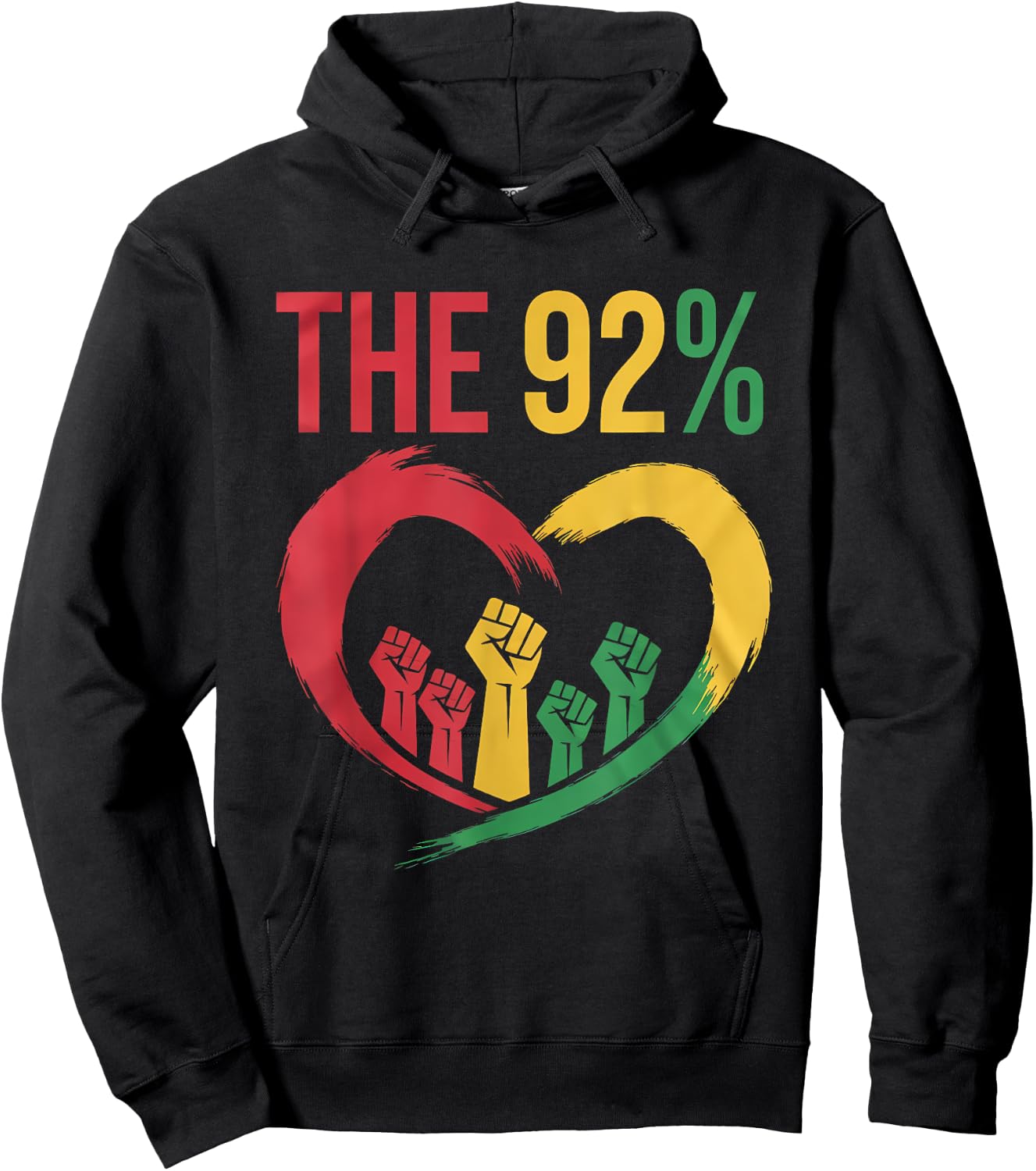 92 Percent 92% Black Woman Voting Election Afro Woman Hoodie - Hoodie | Black