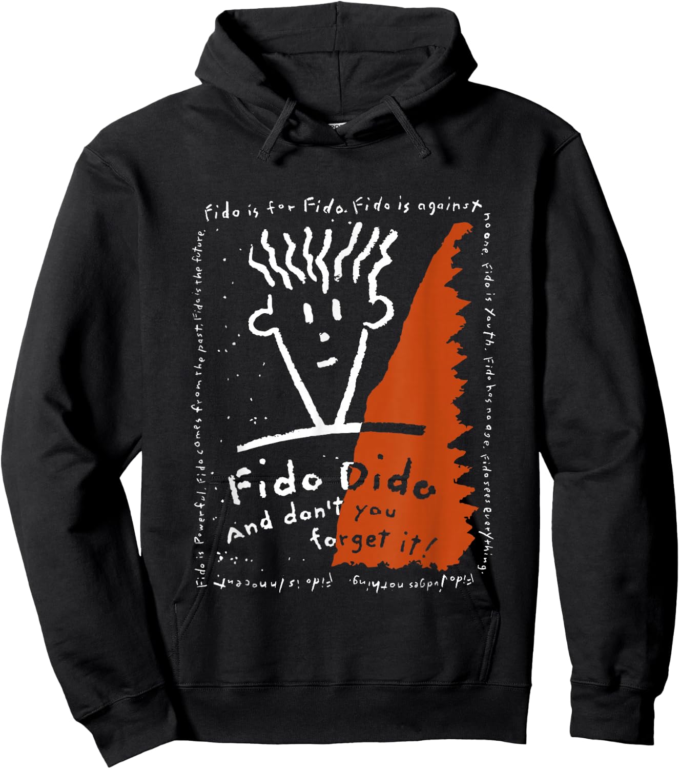 Fido Dido Textrahmen, Weiß / Orange Hoodie - Hoodie | Black