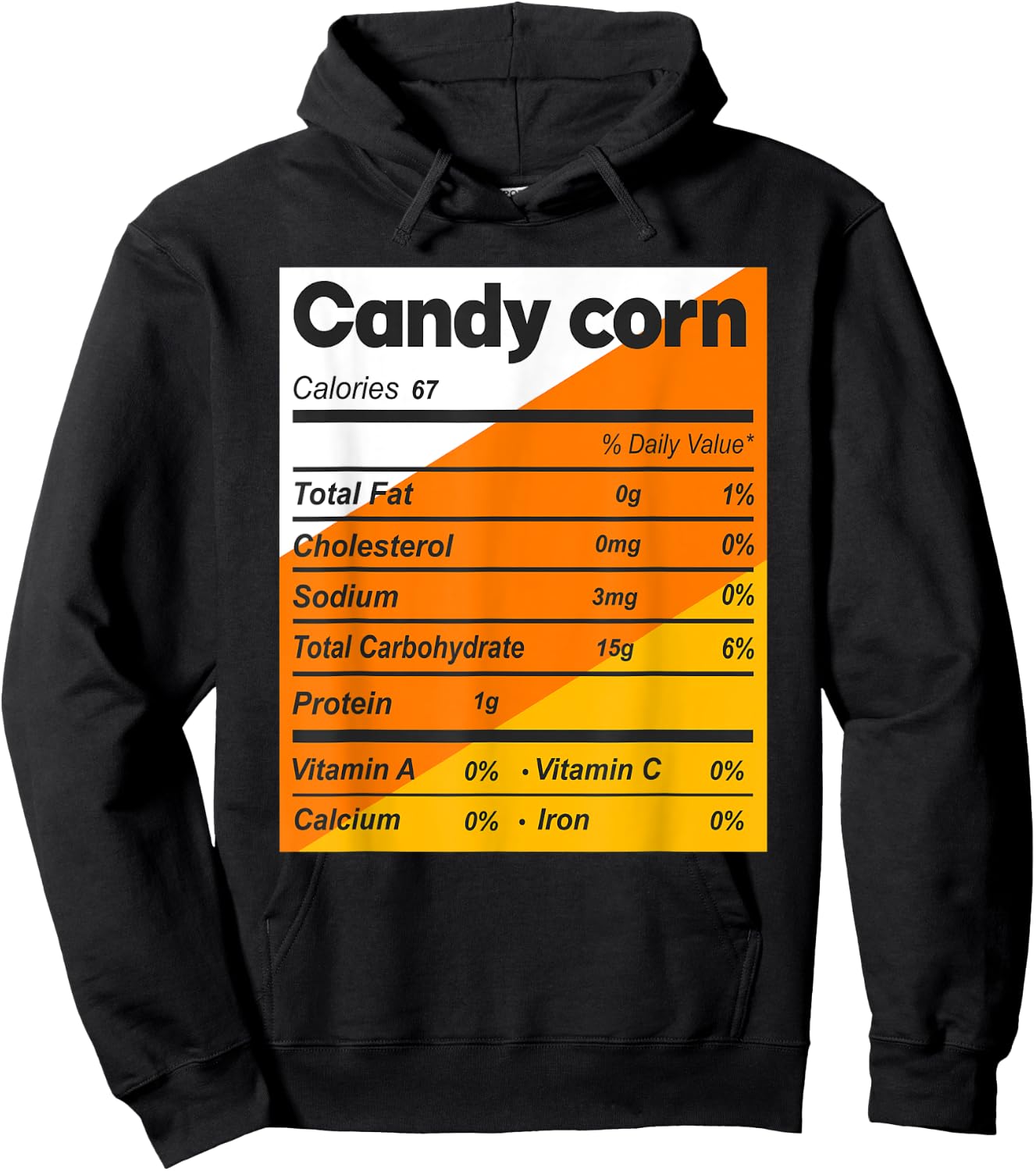 Funny Candy Corn Nutrition Facts Halloween matching Hoodie - Hoodie | Black