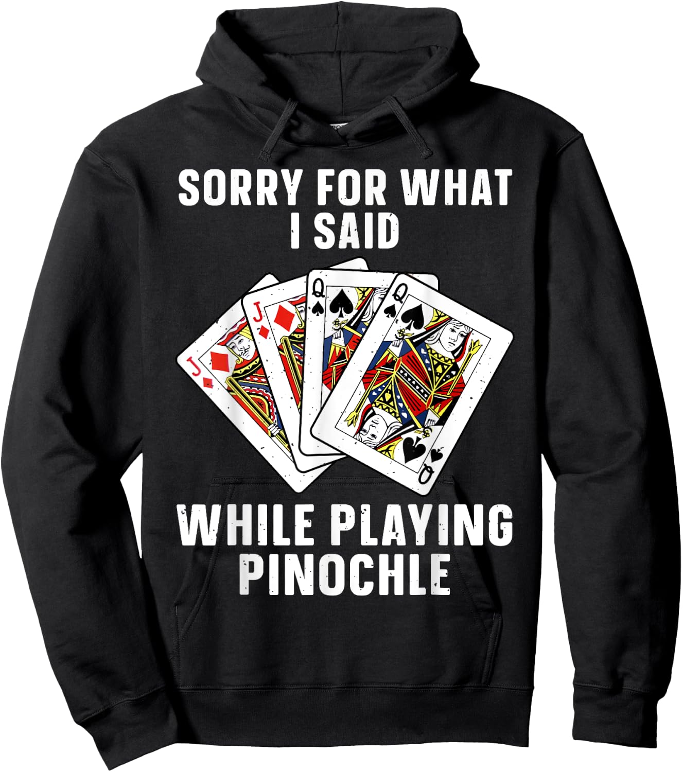 Best Pinochle Art Women Kids Playing Cards Pinochle Hoodie - Hoodie | Black