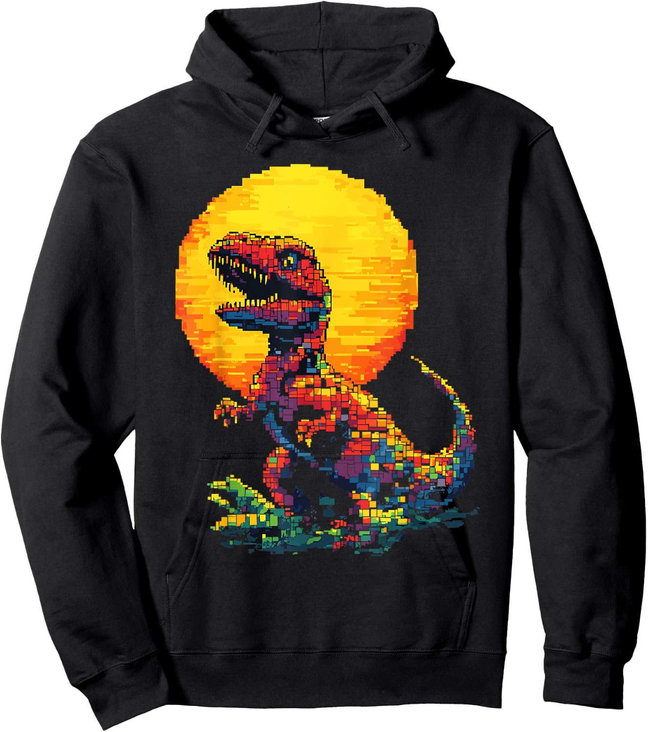 Building Bricks Dinosaur T-Rex Family Matching Hoodie - Hoodie | Black