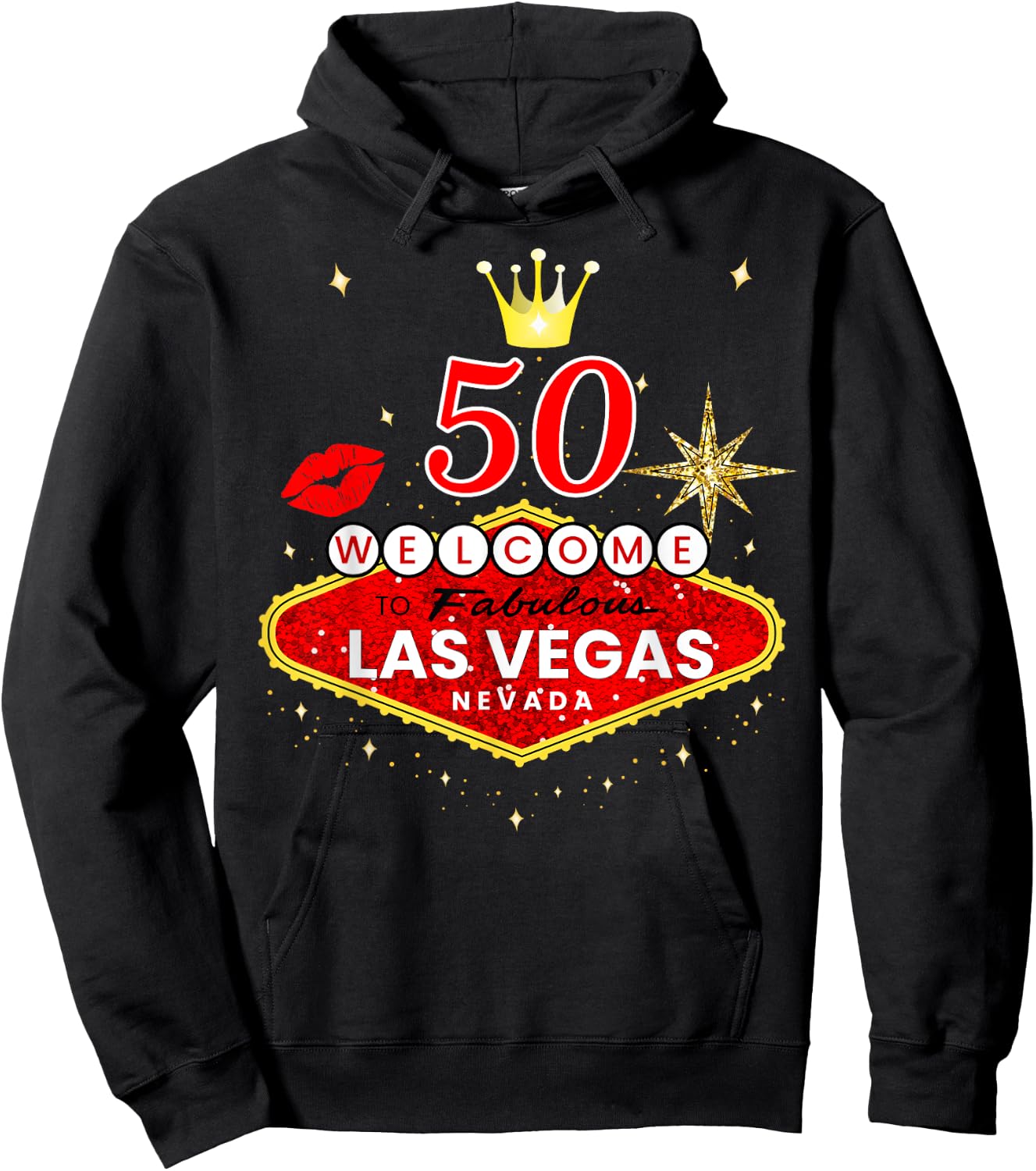 Las Vegas Girls Trip Shirts 2024, Vegas 50th Birthday Squad Hoodie - Hoodie | Black