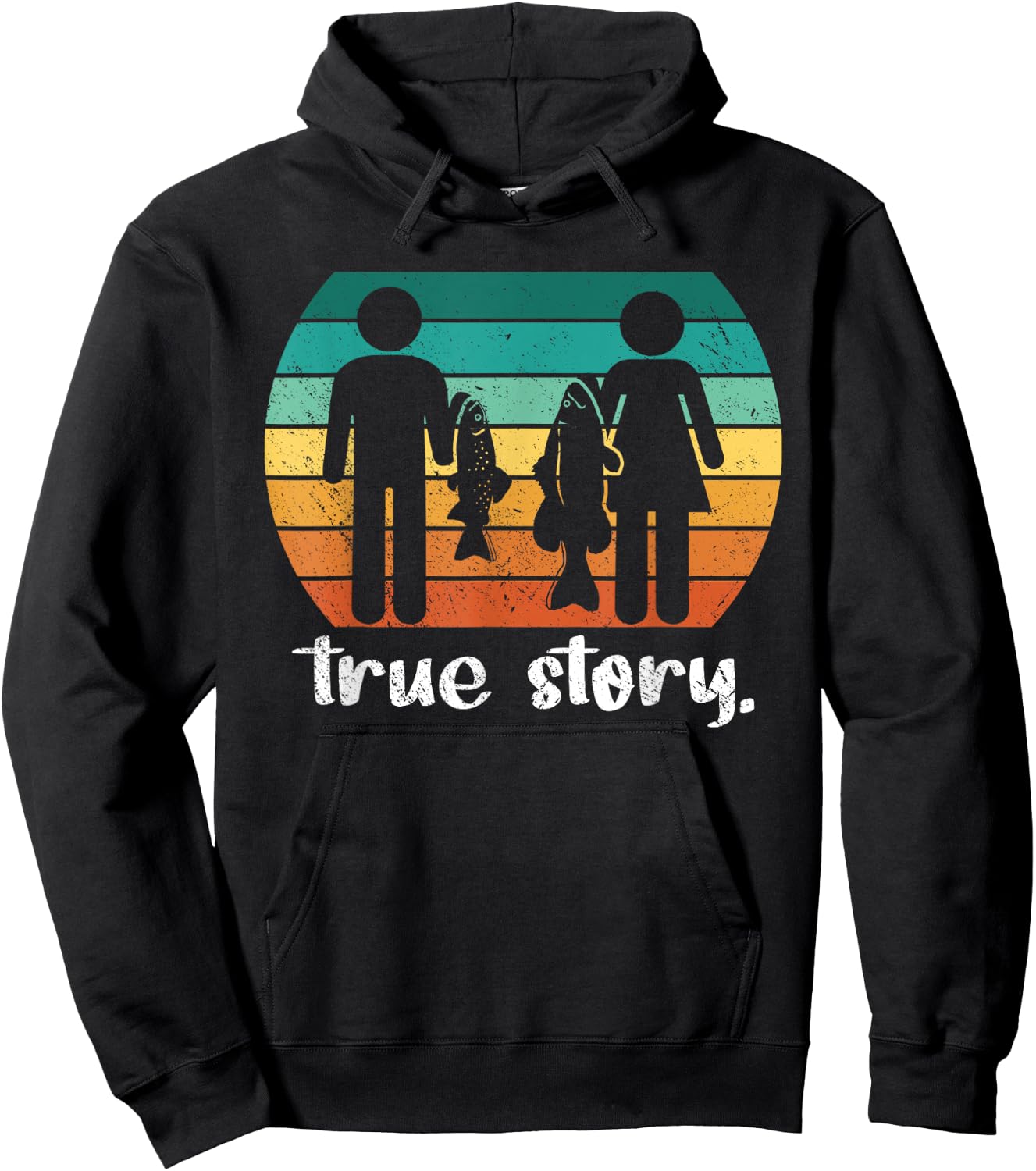 True Story - Funny Fishermen Fishing Hoodie - Hoodie | Black
