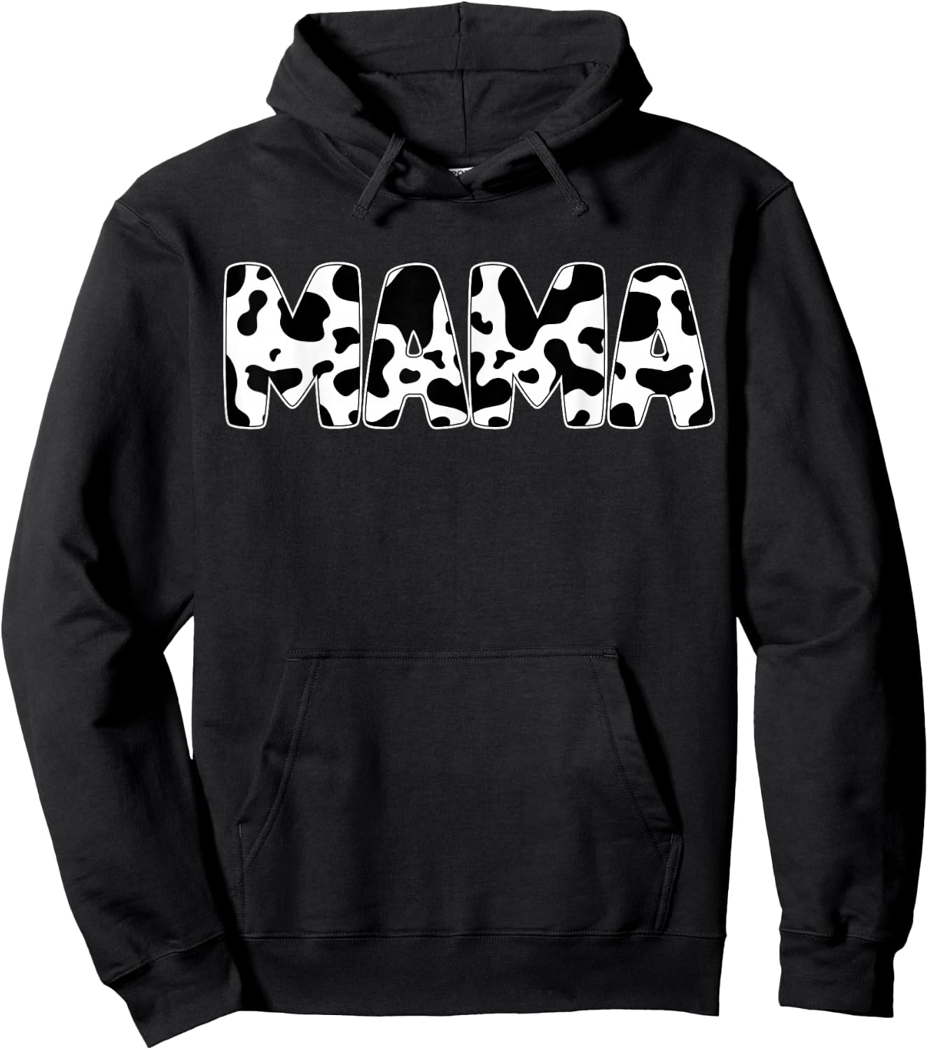 Mama Cow Print Cow Pattern Mother's Day Hoodie - Hoodie | Black