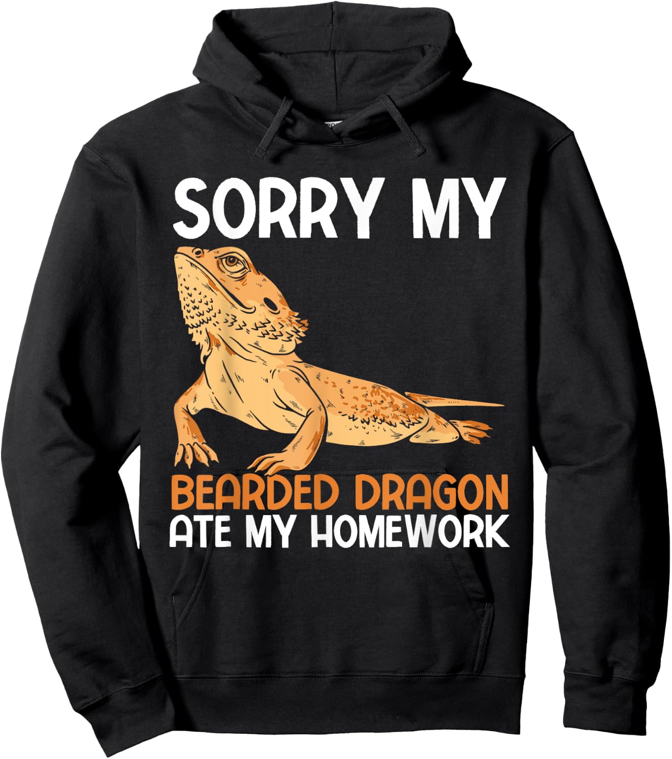 School Reptile Pogona My Bearded Dragon Ate My Homework Hoodie - Hoodie | Black