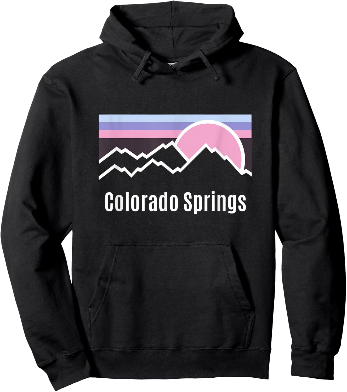 Retro Sun Mountains Colorado Springs Souvenir Kids Hoodie - Hoodie | Black