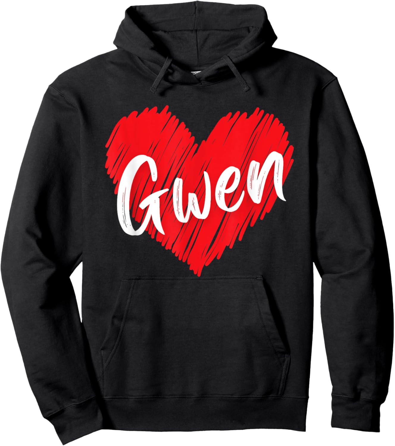 I Love Gwen Heart Personalized Name Gwen Vintage Hoodie - Hoodie | Black