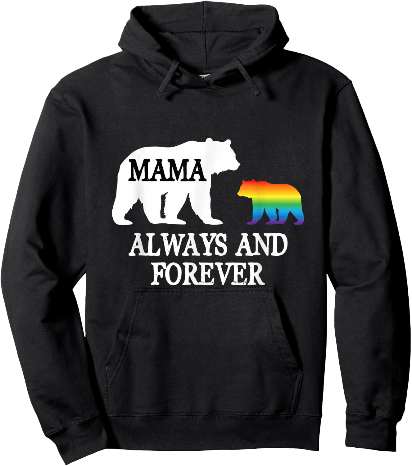Mama Bear Pride Rainbow Queer Gay Lesbisch Mom Party LGBTQ Hoodie - Hoodie | Black