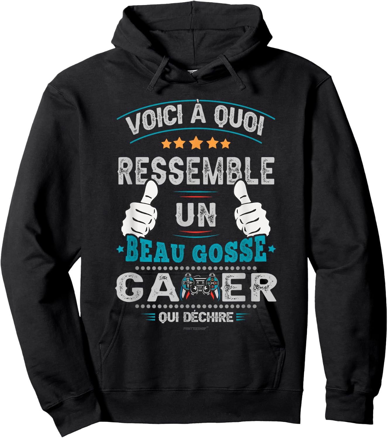 Gamer Beau Gosse Funny Man Boy Game Video Gaming , Black, S Hoodie - Hoodie | Black
