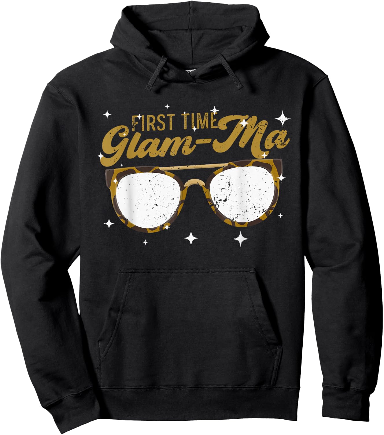 First Time Glamma - New Grandma Grandmother Glam Ma Hoodie - Hoodie | Black